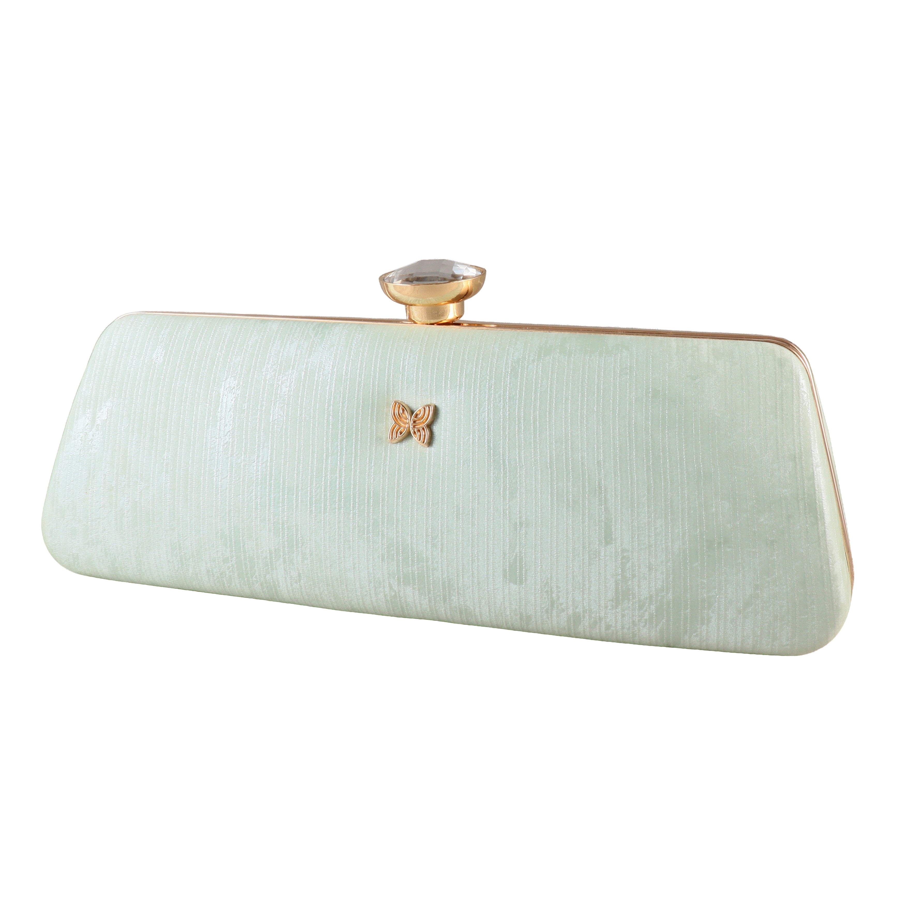 The Penelope Pleated Satin Frame Clutch