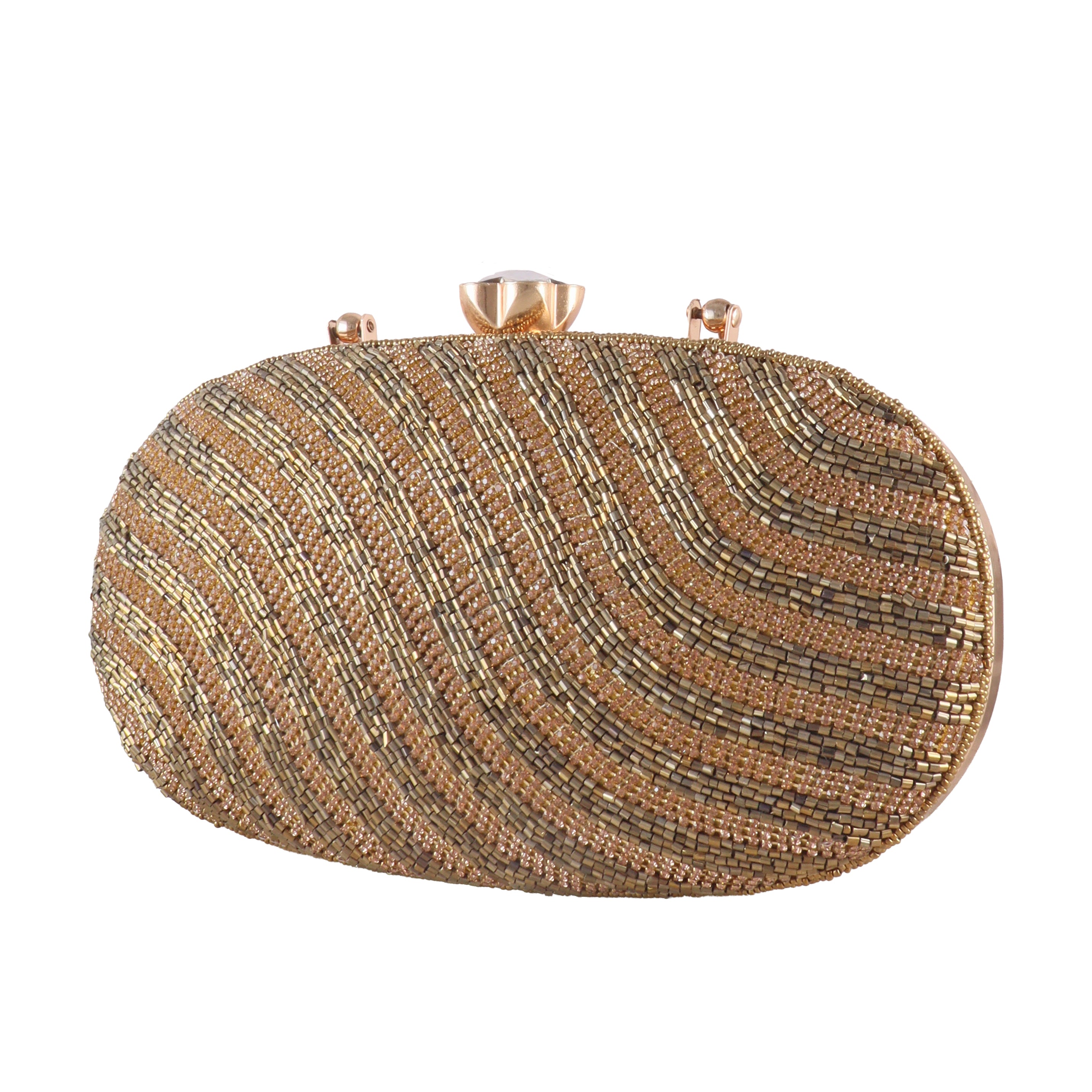 Serpentine Shimmer Hand-Beaded Evening Clutch