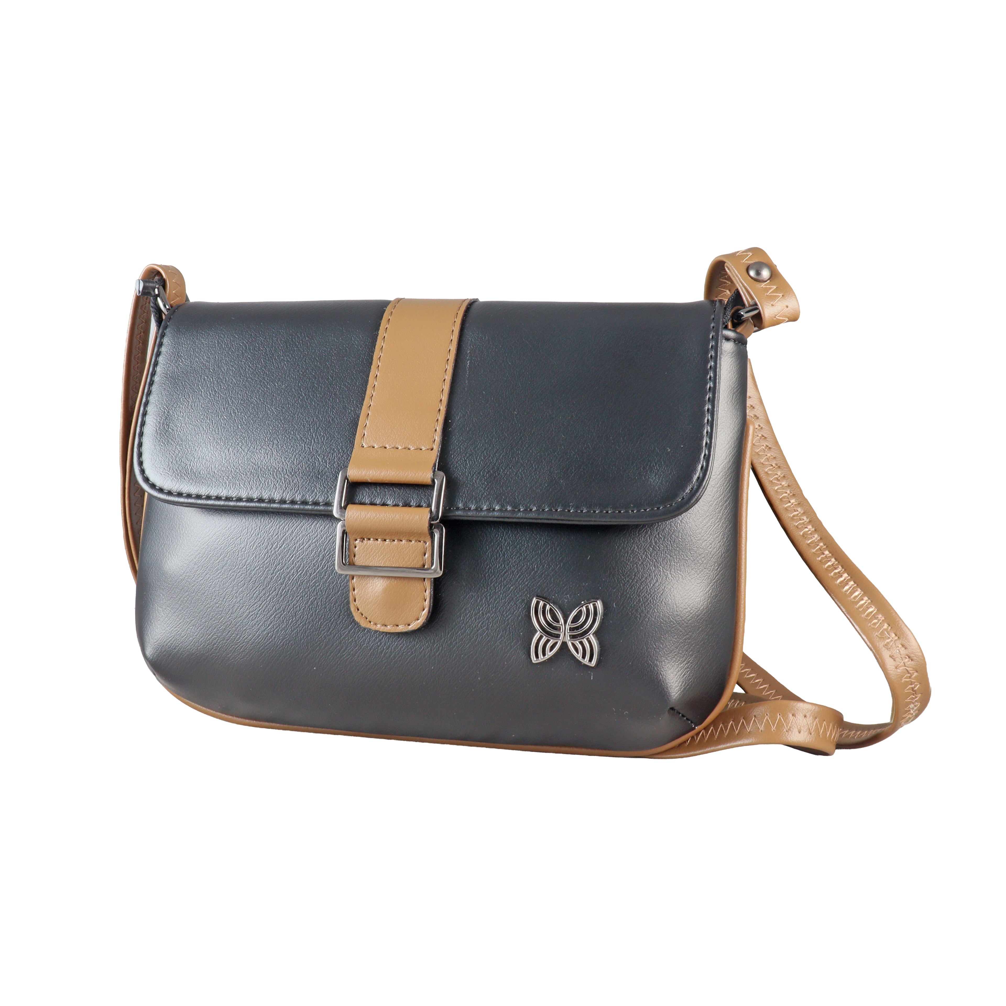 The Artisanal Duo-Tone Crossbody: Premium Vegan Leather Flap Bag