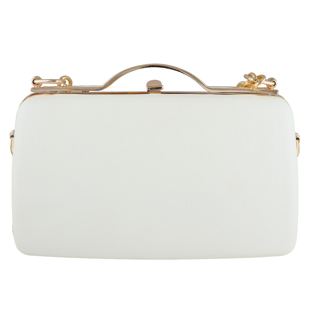 Women’s hard-case clutch handbag