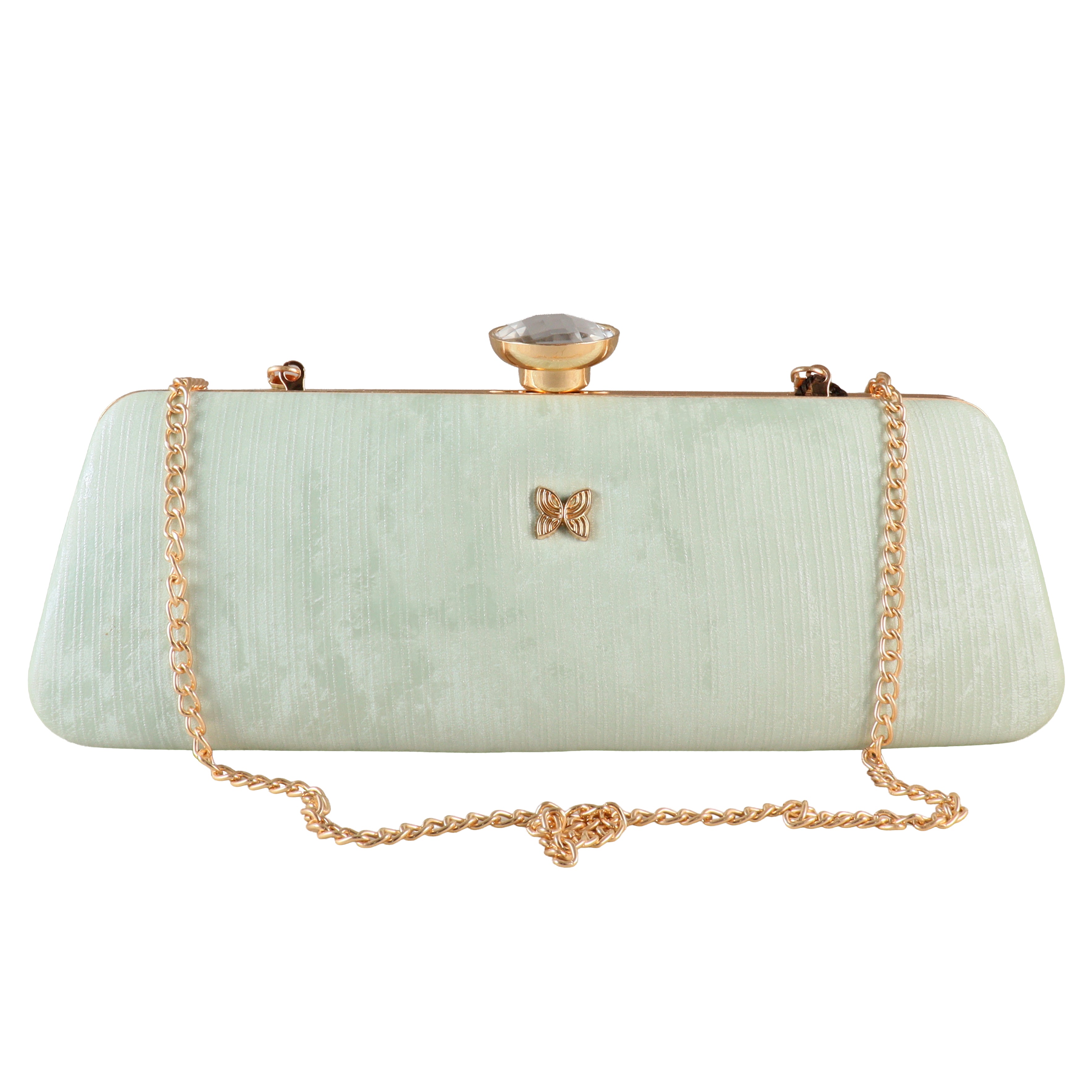 The Penelope Pleated Satin Frame Clutch