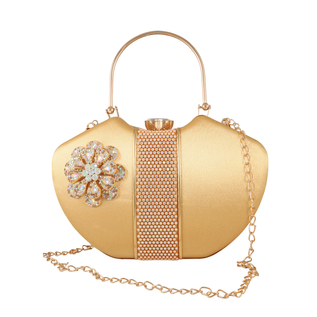Aura Crystal Floral Evening Clutch