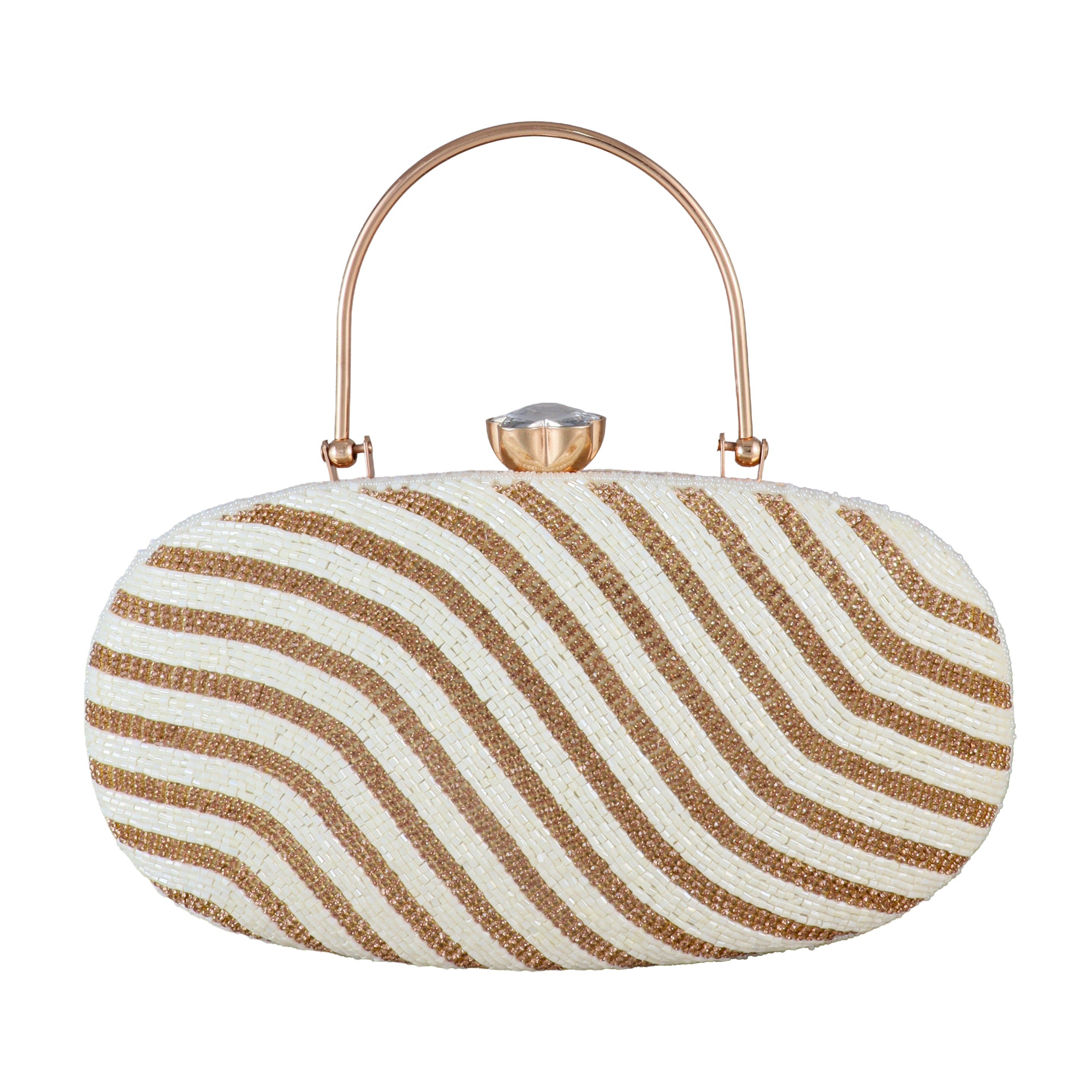 Serpentine Shimmer Hand-Beaded Evening Clutch