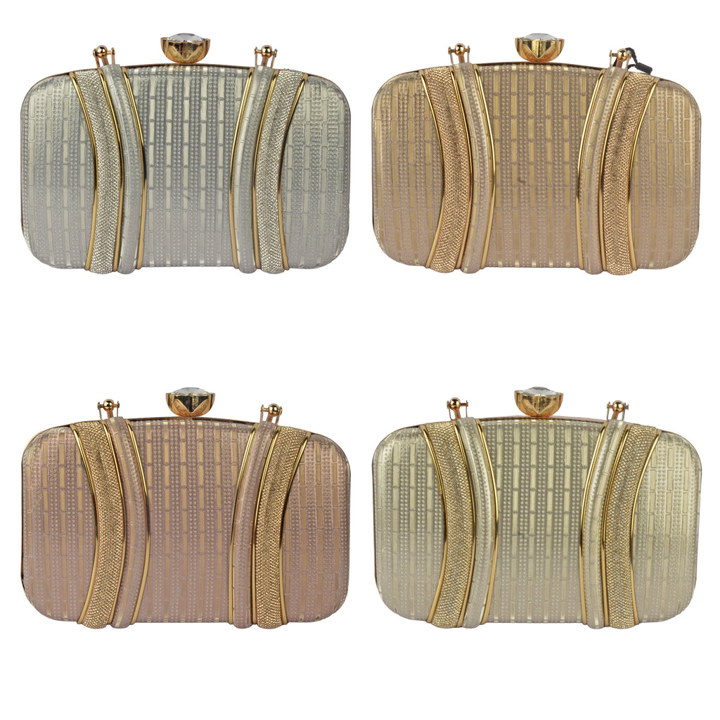 The Empress Pearl-Grid Oval Clutch