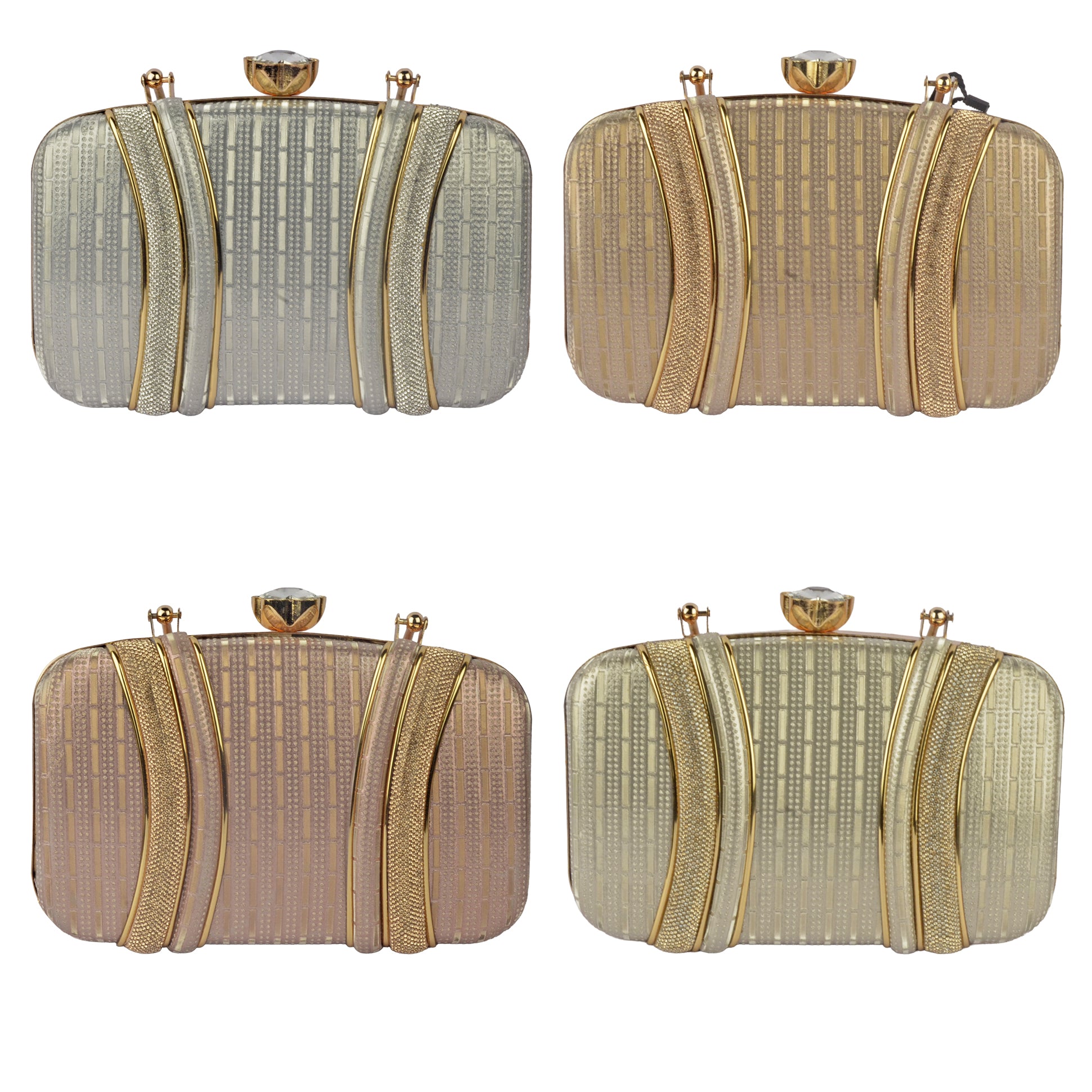 The Empress Pearl-Grid Oval Clutch