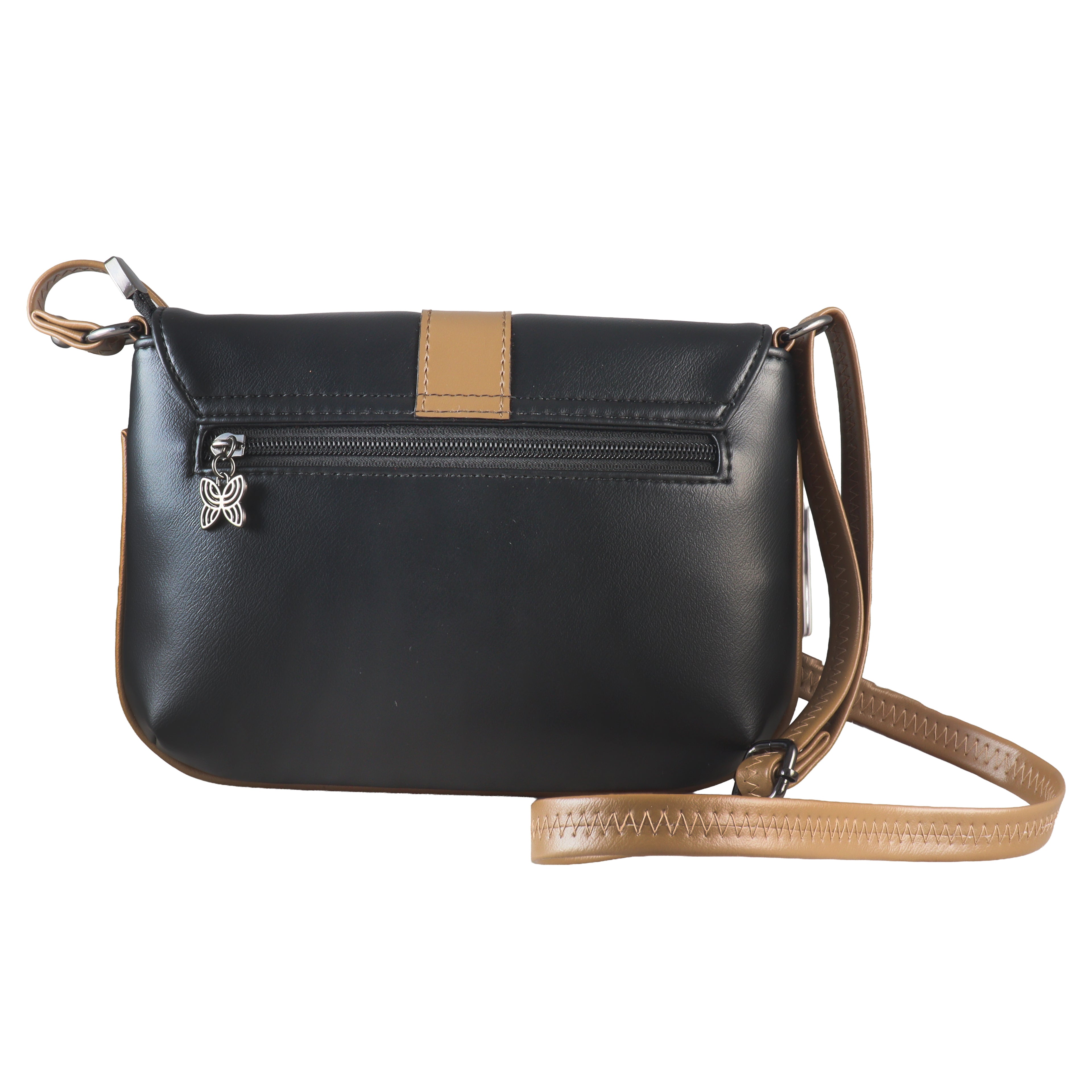The Artisanal Duo-Tone Crossbody: Premium Vegan Leather Flap Bag