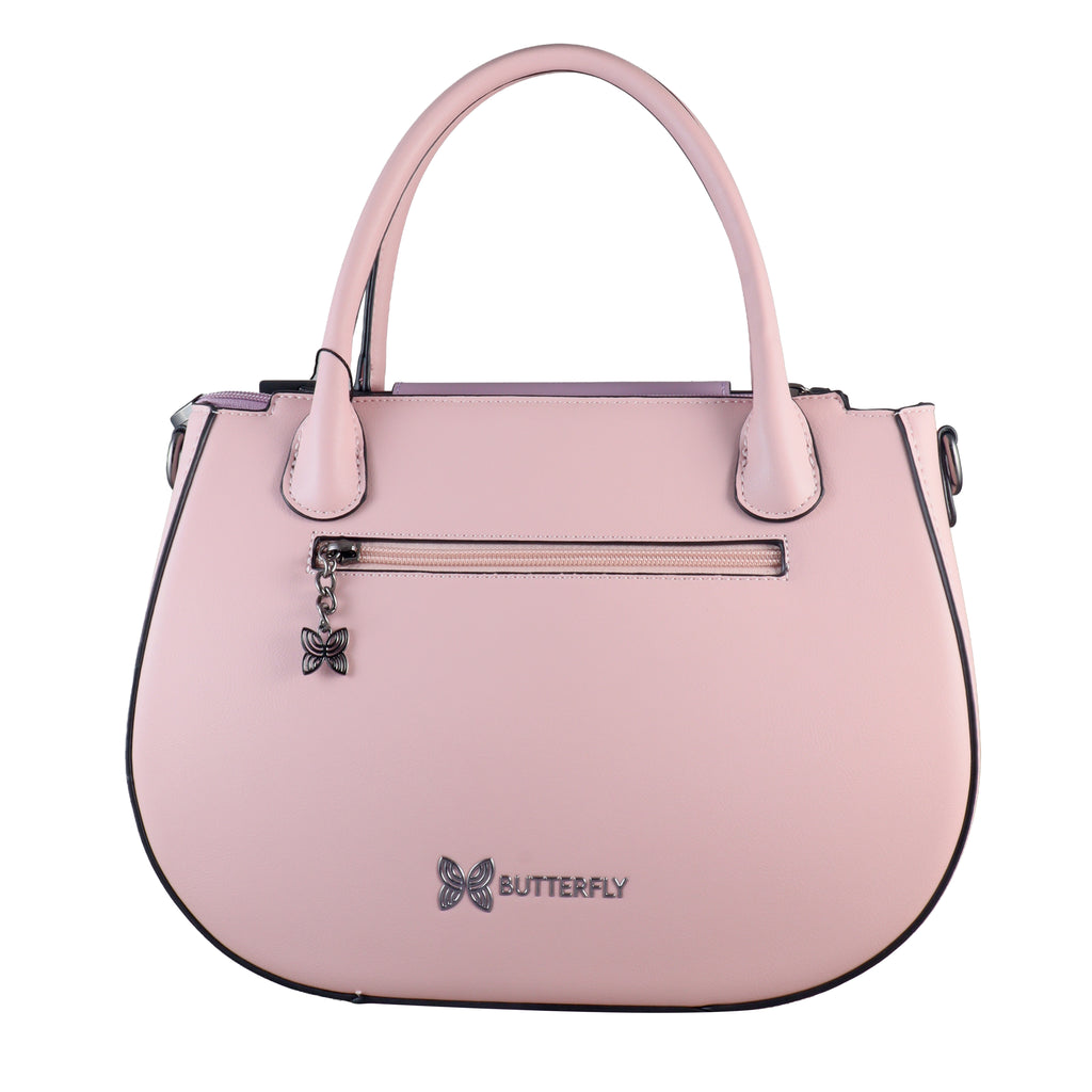 Butterfly Accent Two-Tone Top Handle Satchel