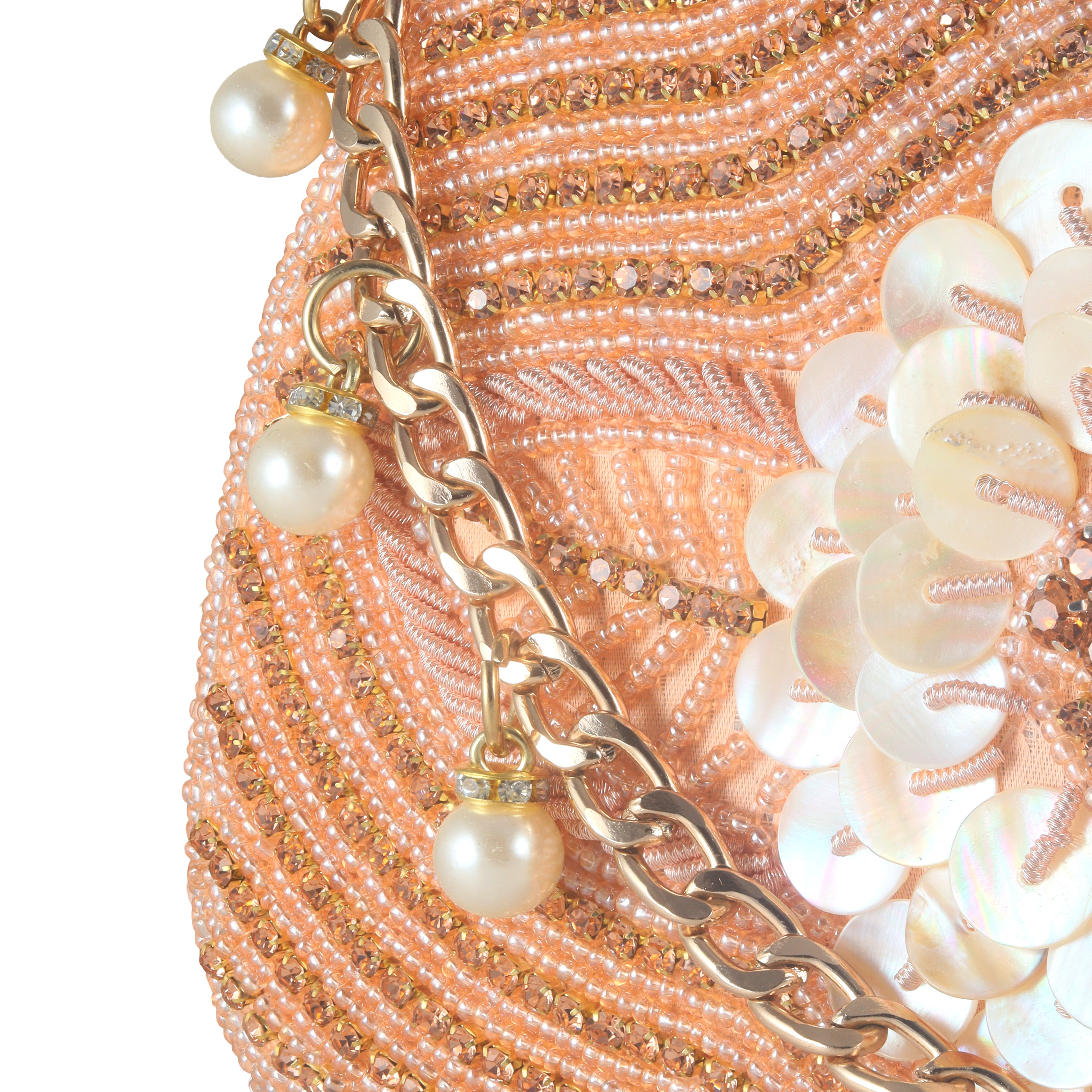 Statement Pearl Floral Beaded Clutch Bag