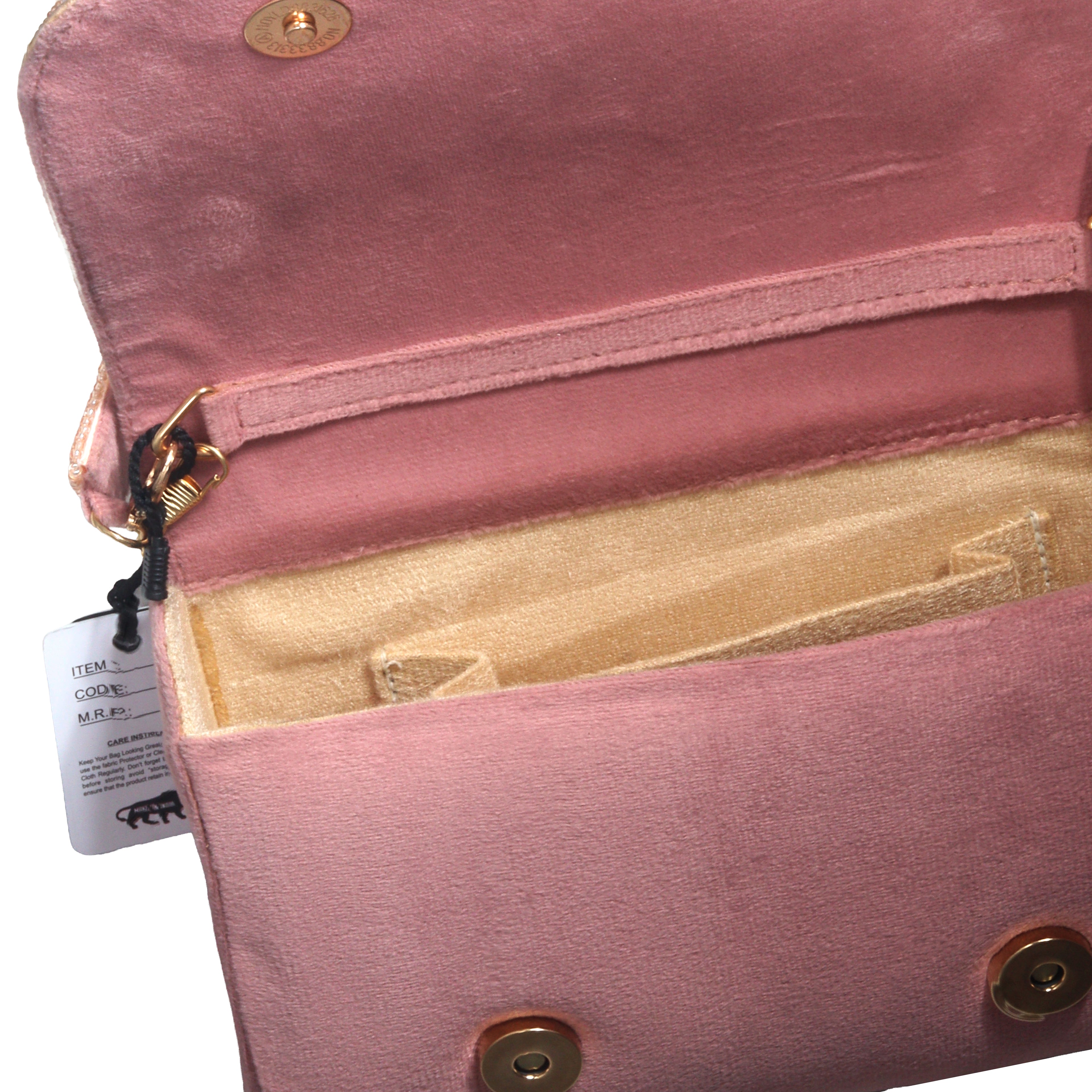 Floral Hand-Embellished Evening Clutch with Strap