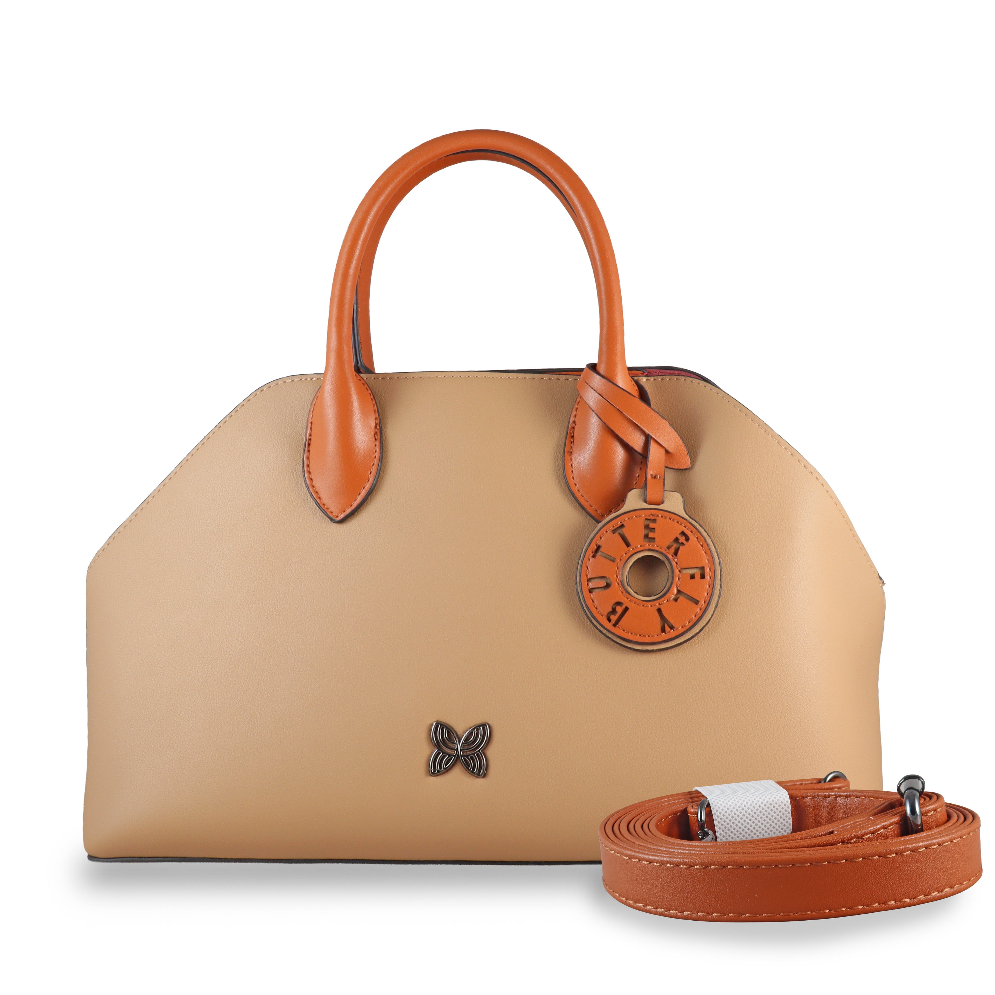 The Signature Butterfly Leather Tote – Chic & Versatile Handbag with Contrast Handles