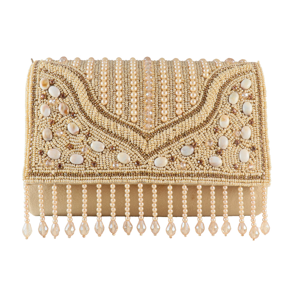 Ethereal Blooms Beaded Clutch – Handcrafted Artisanal Evening Bag
