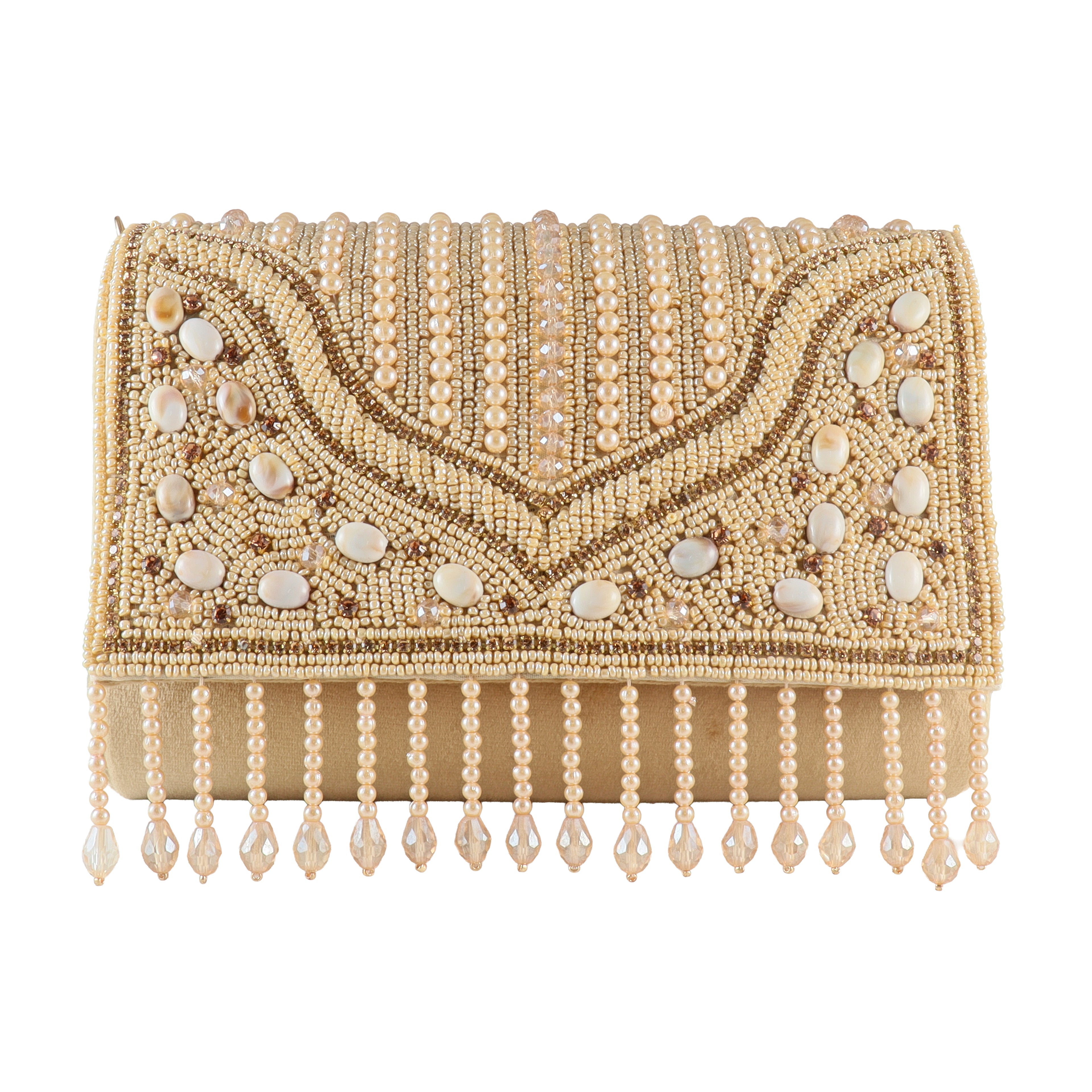 Ethereal Blooms Beaded Clutch – Handcrafted Artisanal Evening Bag