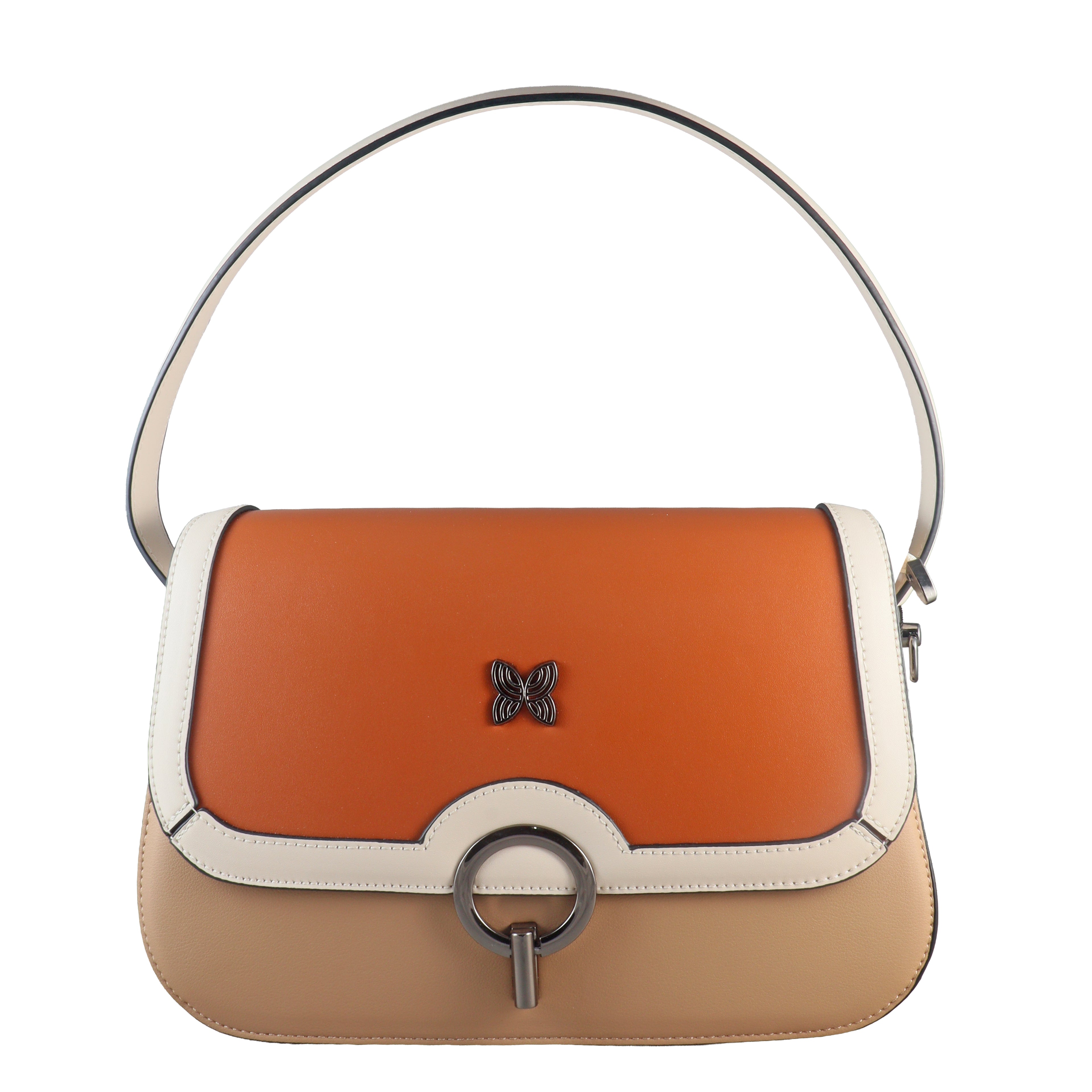 Butterfly Charm Colourblock Shoulder Bag – Elegant Everyday Crossbody