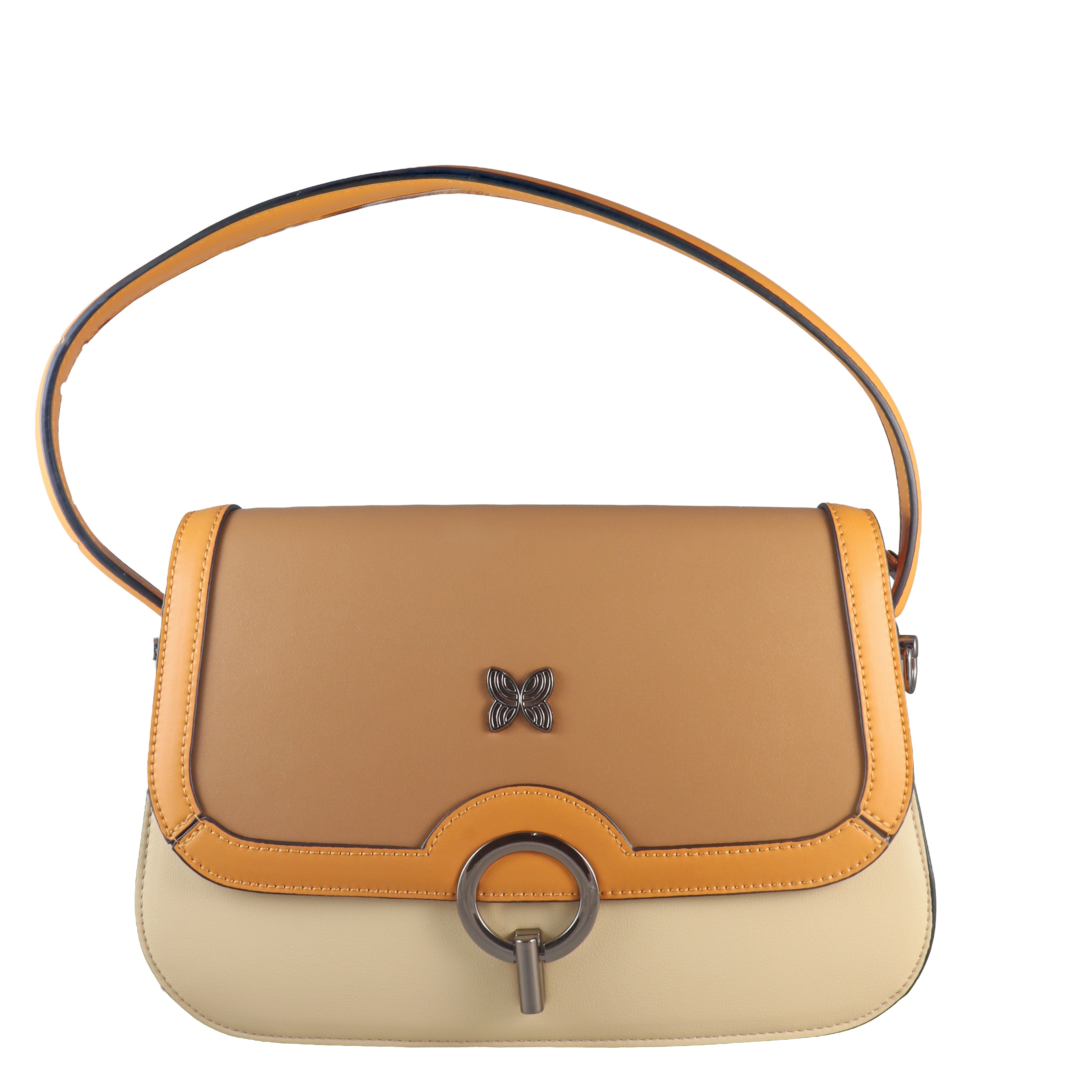 Butterfly Charm Colourblock Shoulder Bag – Elegant Everyday Crossbody