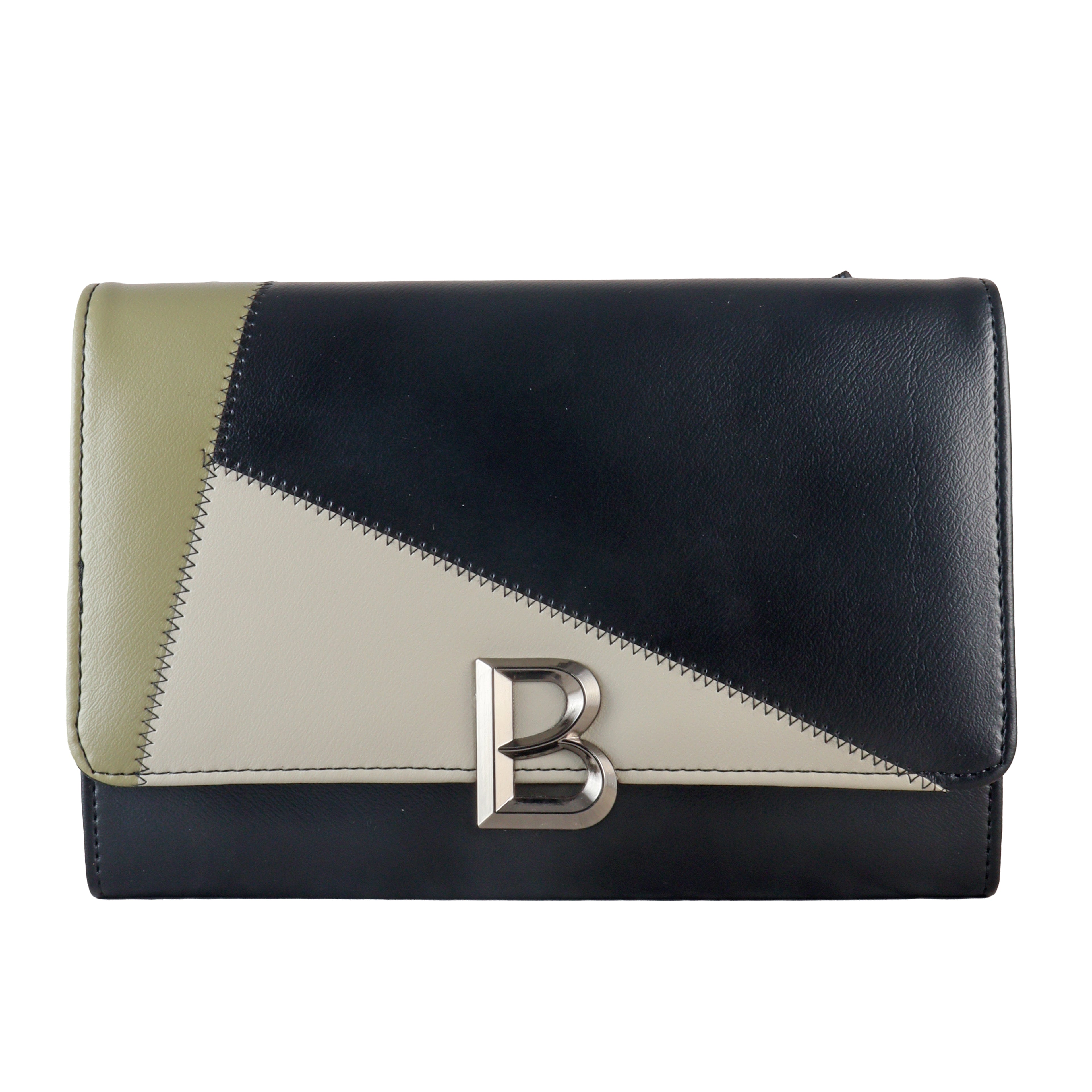 Retro Geo-Patchwork Crossbody Bag