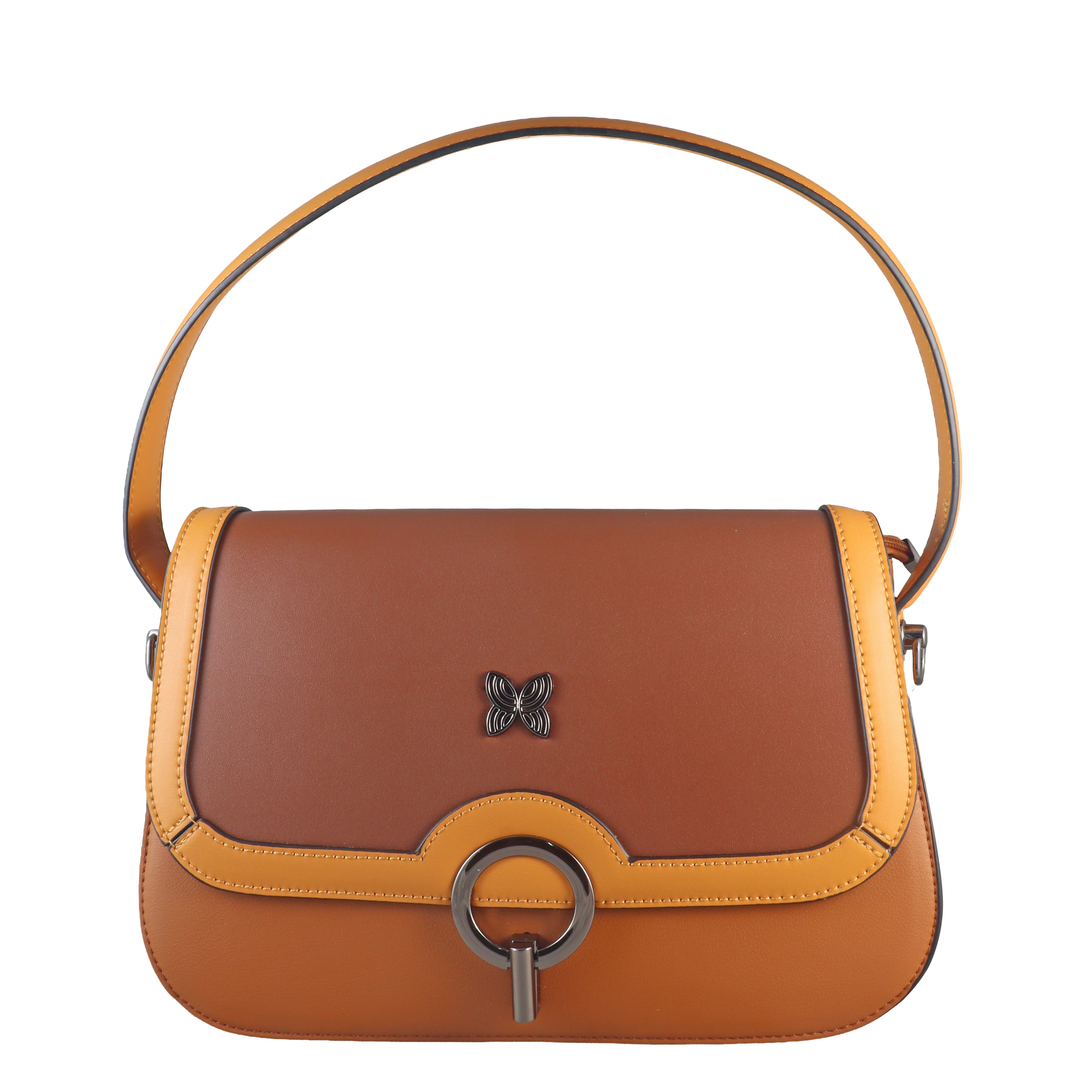 Butterfly Charm Colourblock Shoulder Bag – Elegant Everyday Crossbody