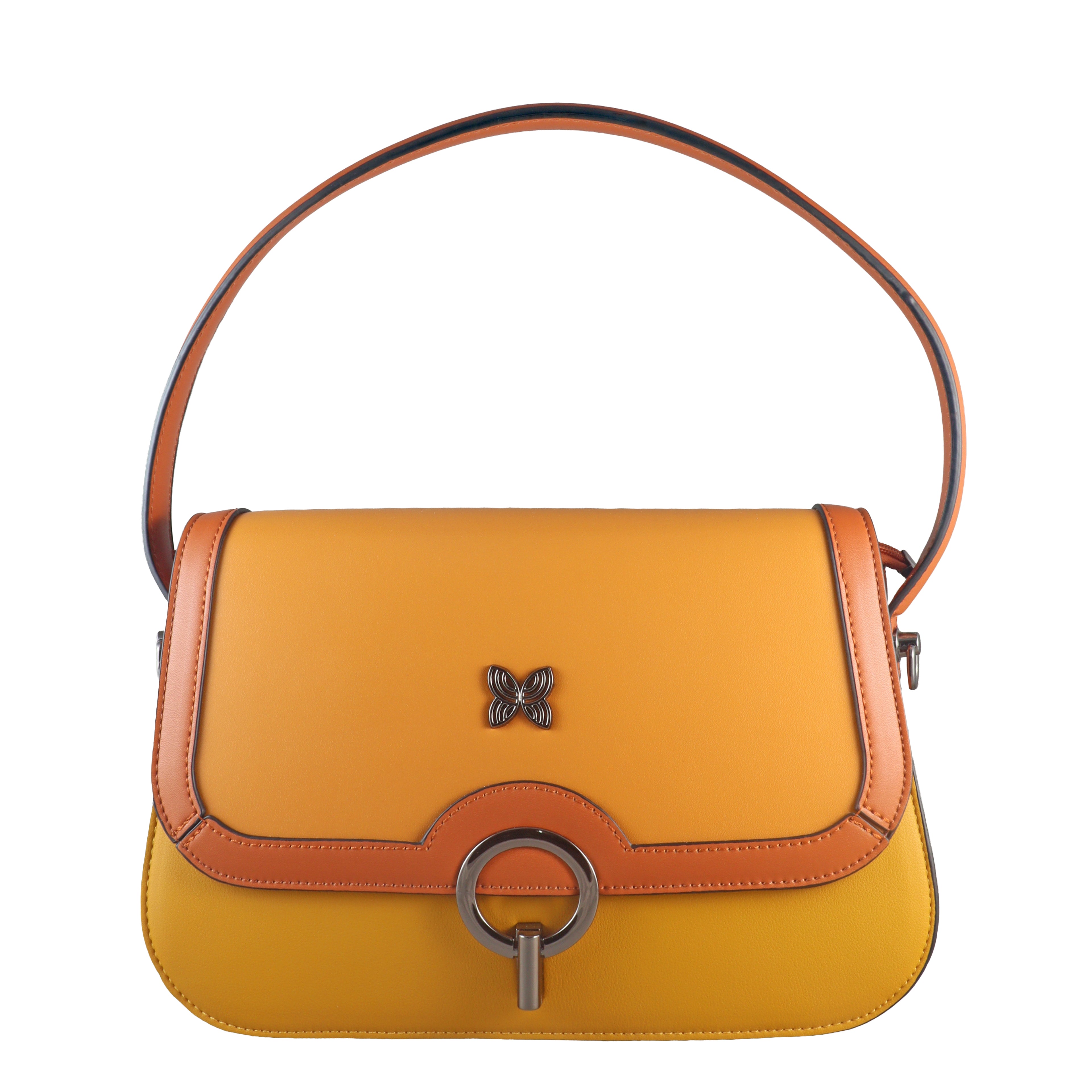 Butterfly Charm Colourblock Shoulder Bag – Elegant Everyday Crossbody