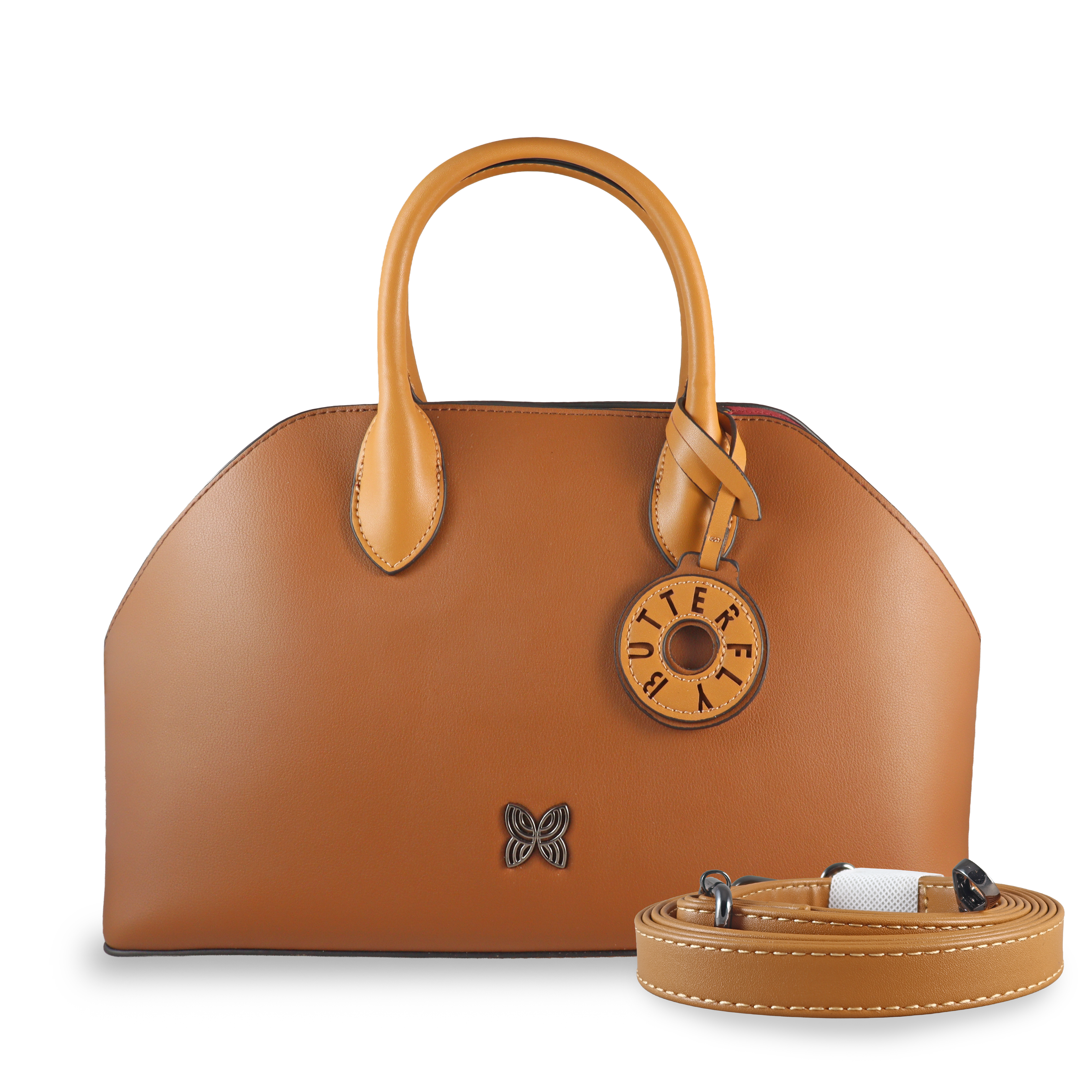 The Signature Butterfly Leather Tote – Chic & Versatile Handbag with Contrast Handles