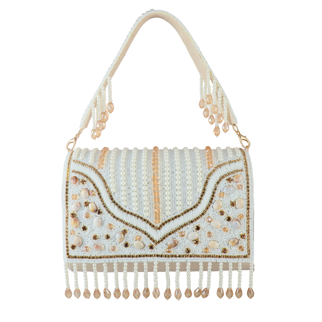 Ethereal Blooms Beaded Clutch – Handcrafted Artisanal Evening Bag