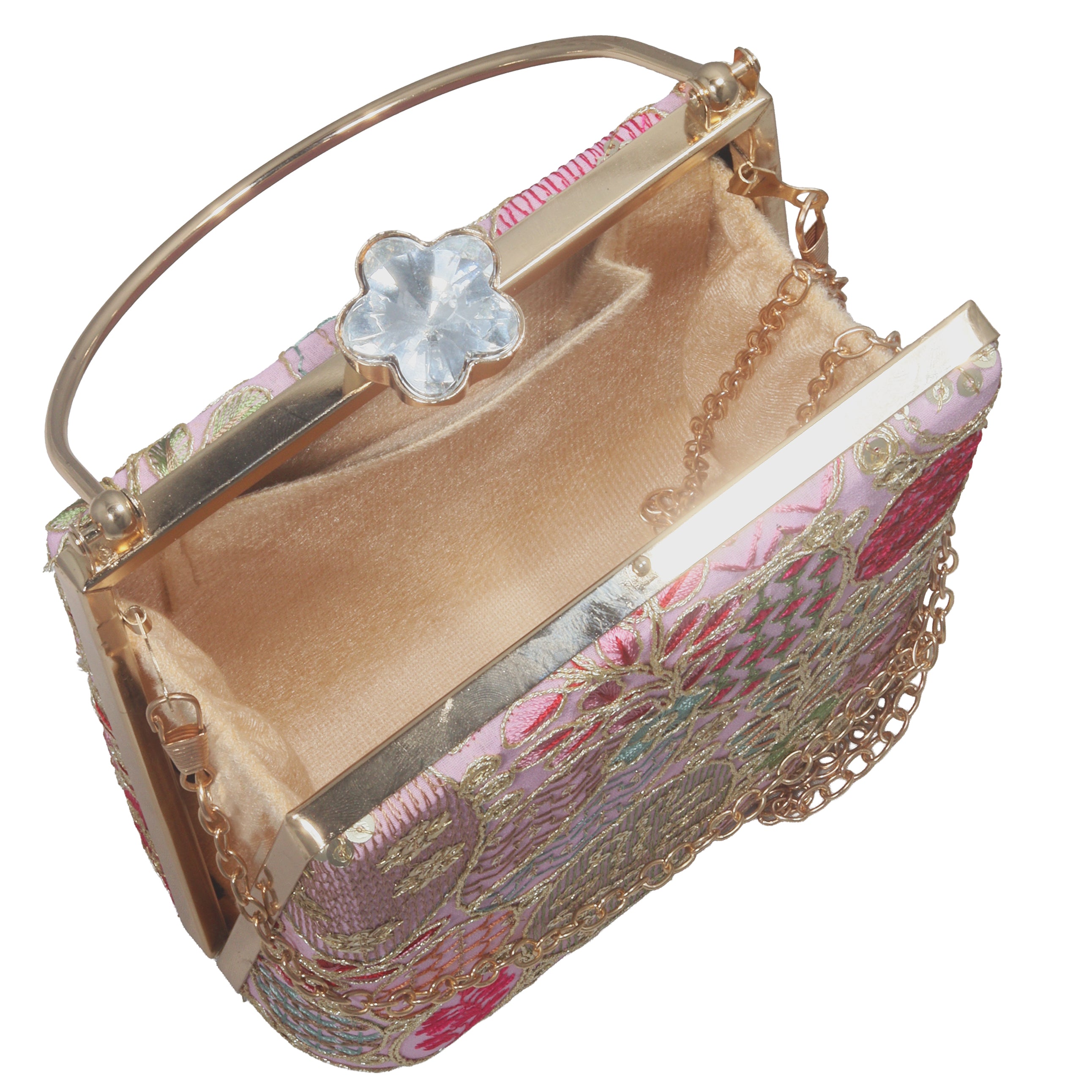 Artisanal Embroidered Box Evening Bag