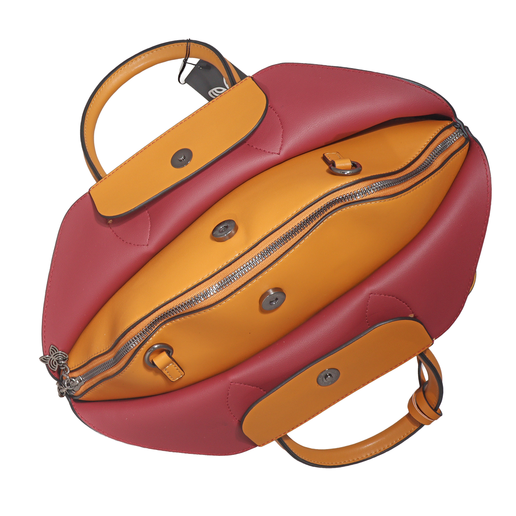 The Signature Butterfly Leather Tote – Chic & Versatile Handbag with Contrast Handles