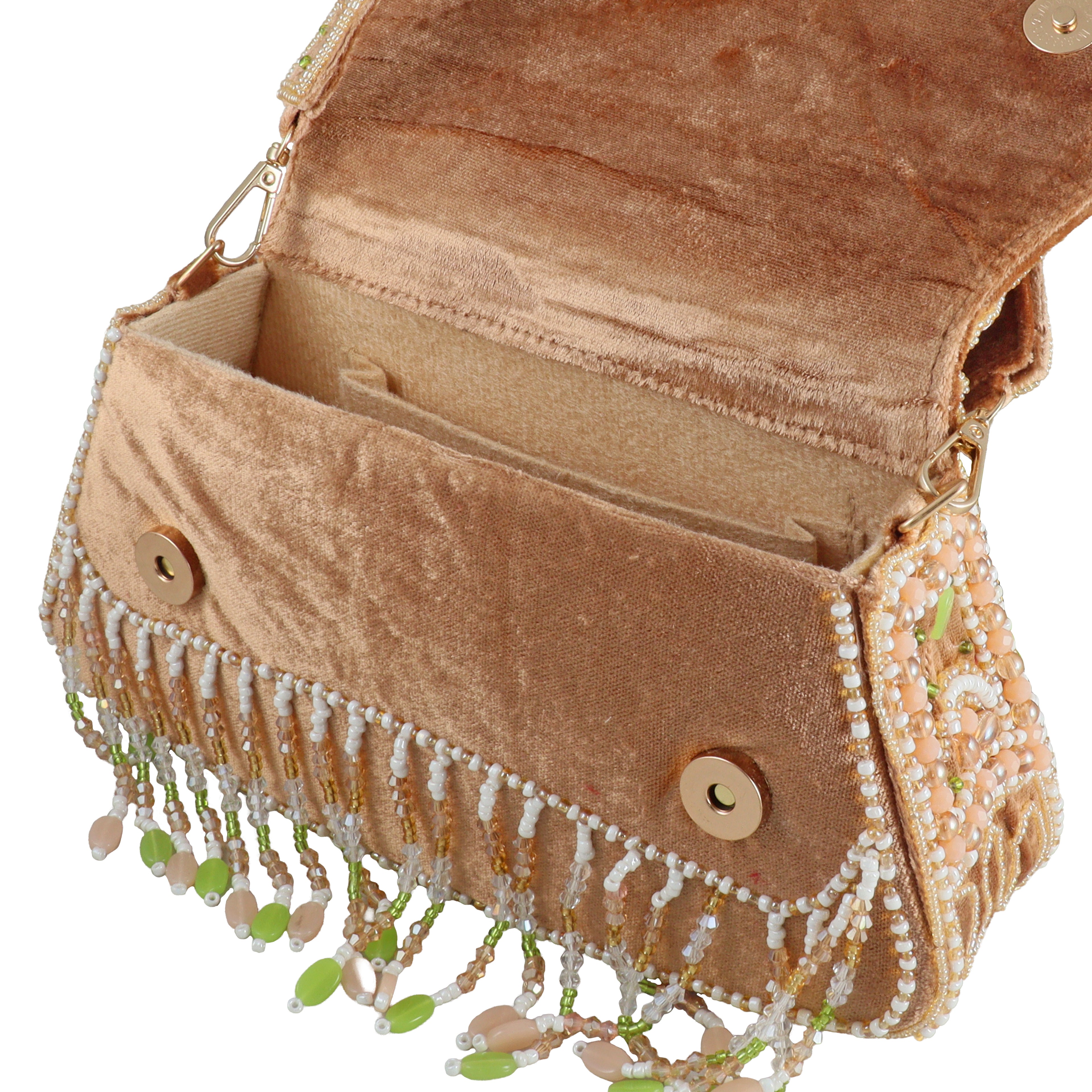 Bridal Velvet Flap Bag with Intricate Hand Embroidery