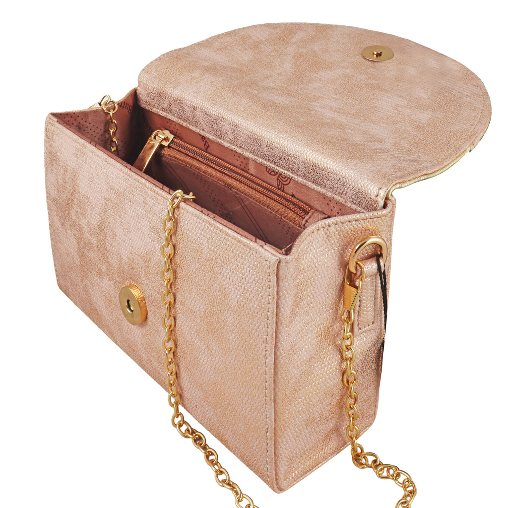Aurora Crystal Metallic Clutch