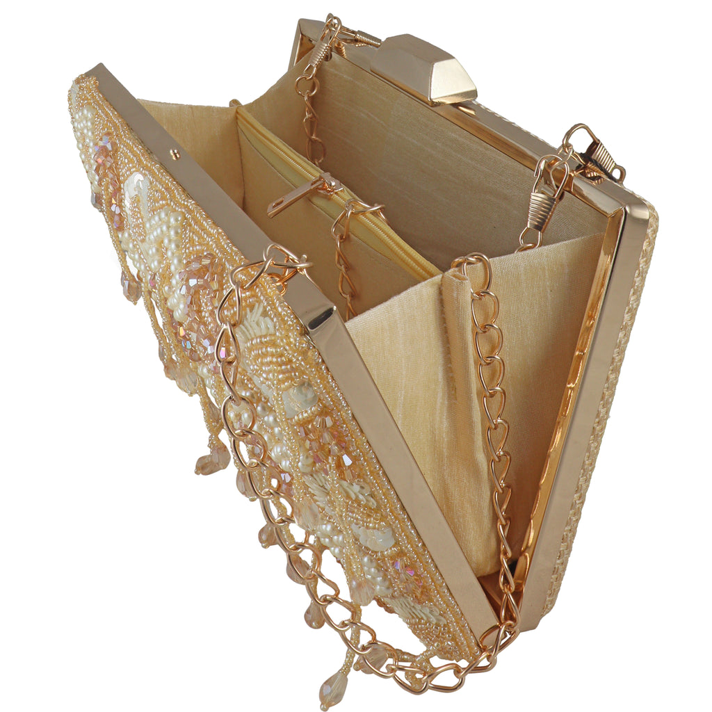 Festive Pearl Work Box Clutch for Party Wear