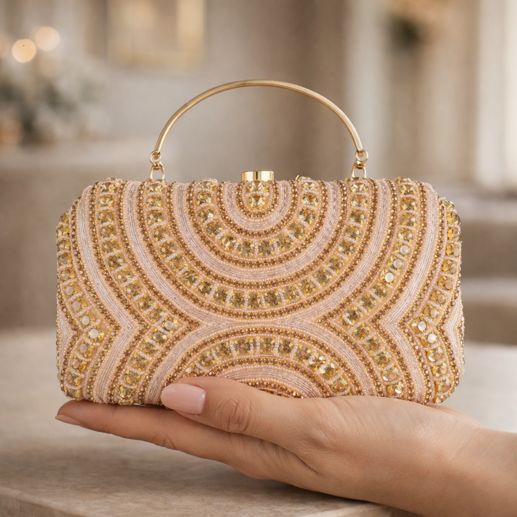 Radiant Sunburst - The Ultimate Hand-Beaded Luxury Statement Clutch