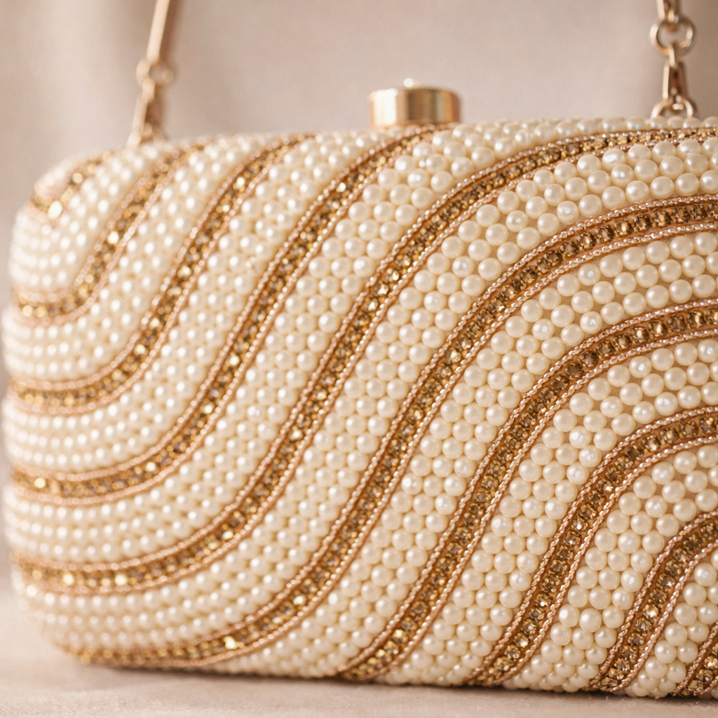 Wedding Party Wear Pearl Clutch Bag