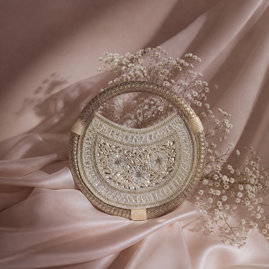 The Aura Crystal & Iridescent Evening Clutch
