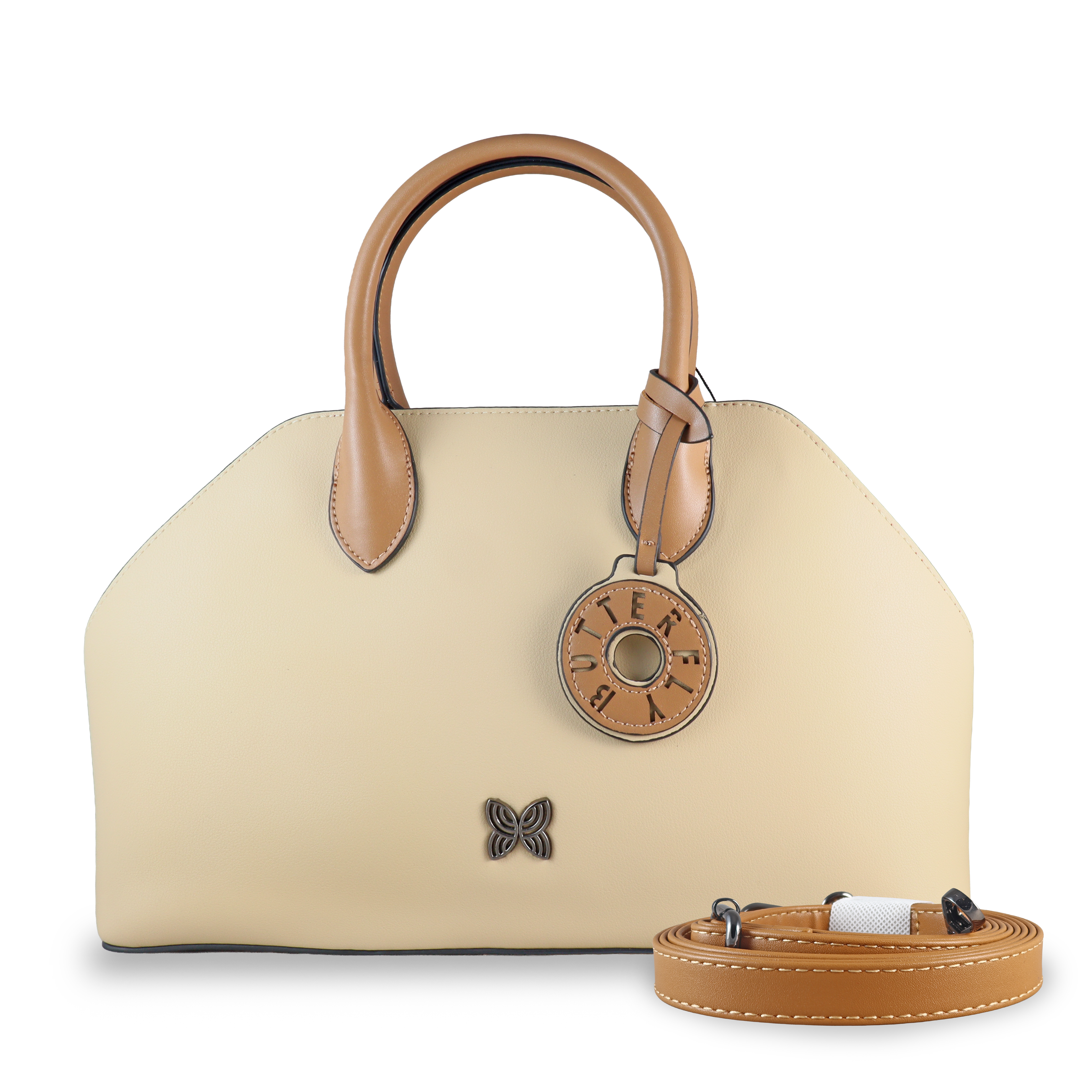 The Signature Butterfly Leather Tote – Chic & Versatile Handbag with Contrast Handles