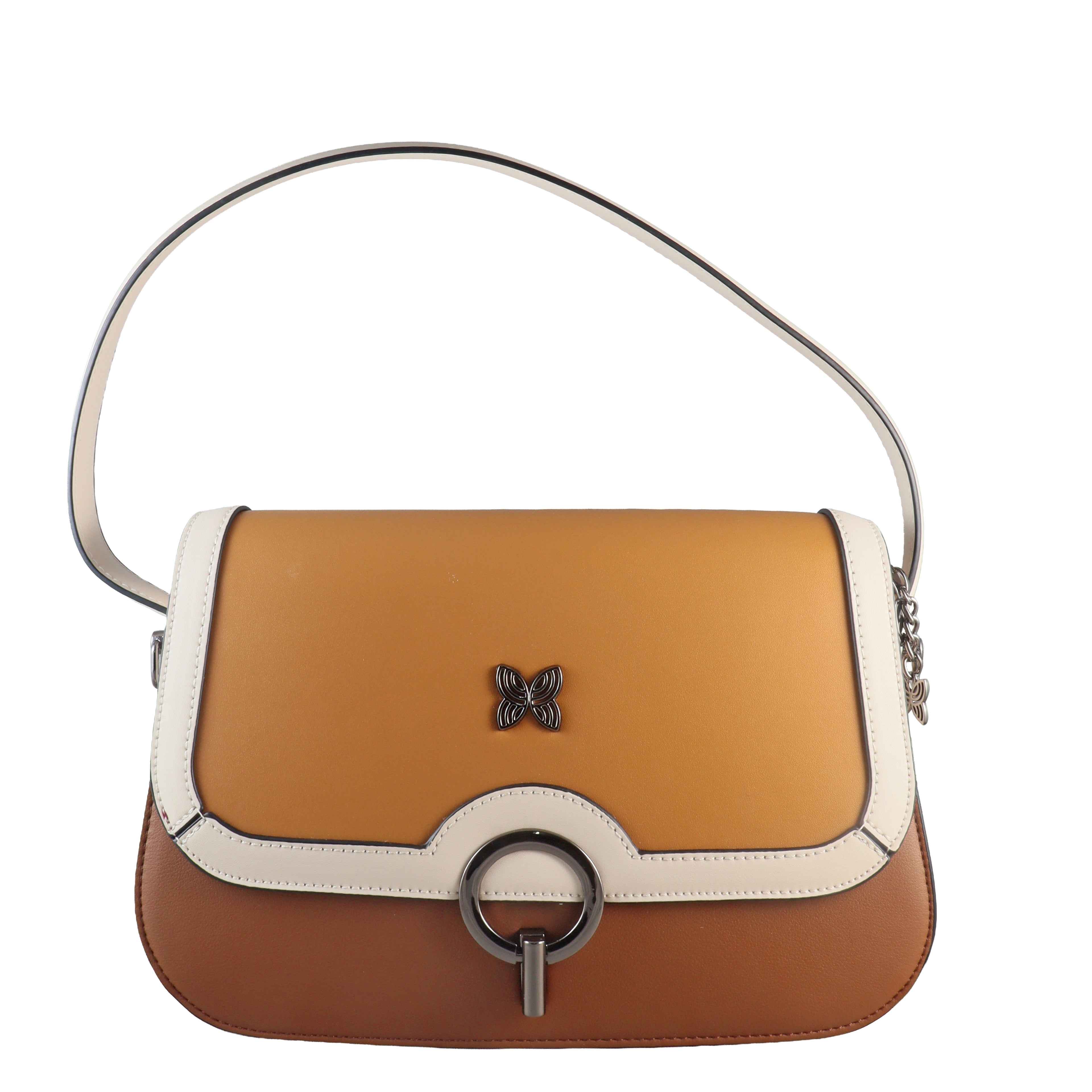 Butterfly Charm Colourblock Shoulder Bag – Elegant Everyday Crossbody