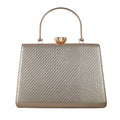 Minimal Metallic Box Clutch with Top Handle