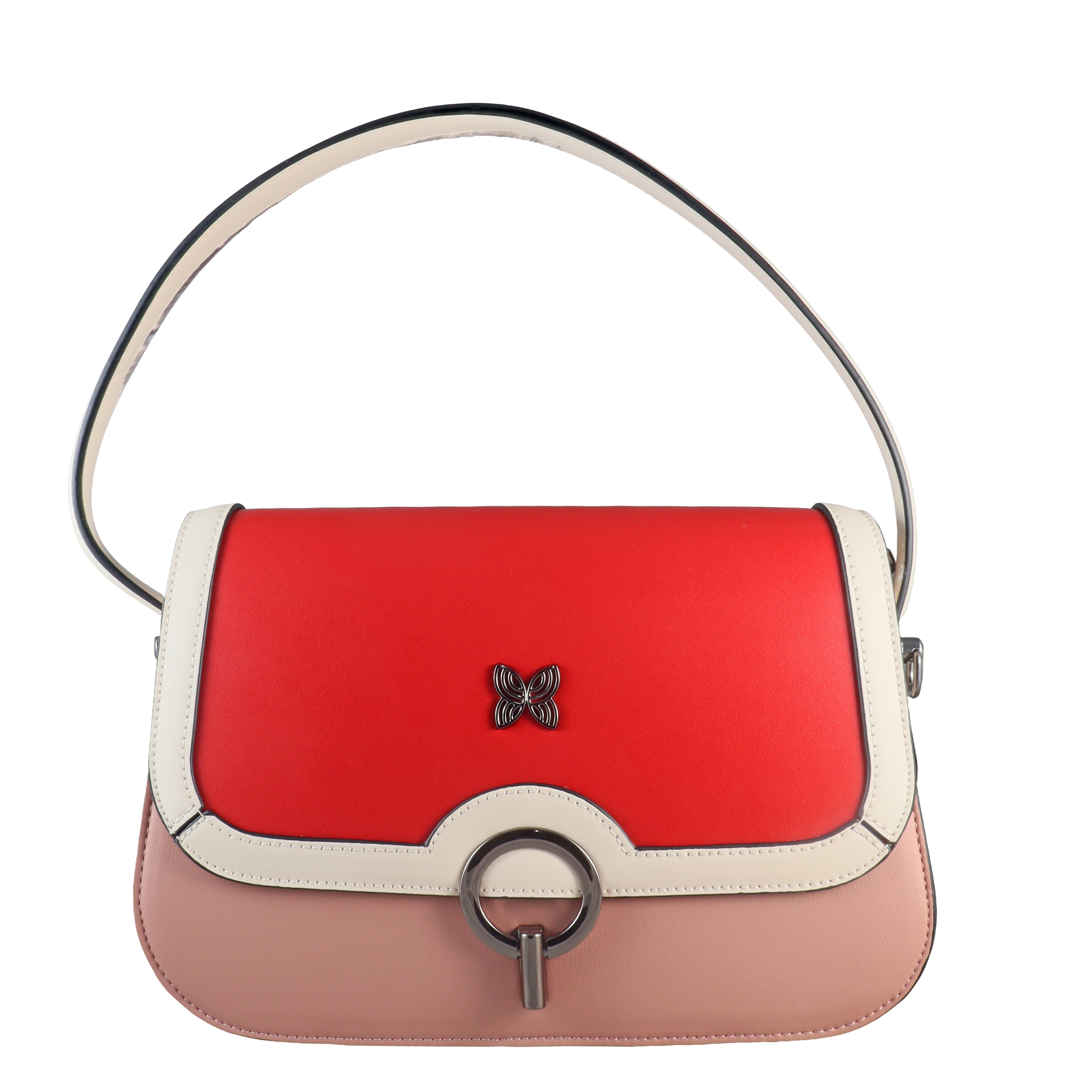 Butterfly Charm Colourblock Shoulder Bag – Elegant Everyday Crossbody