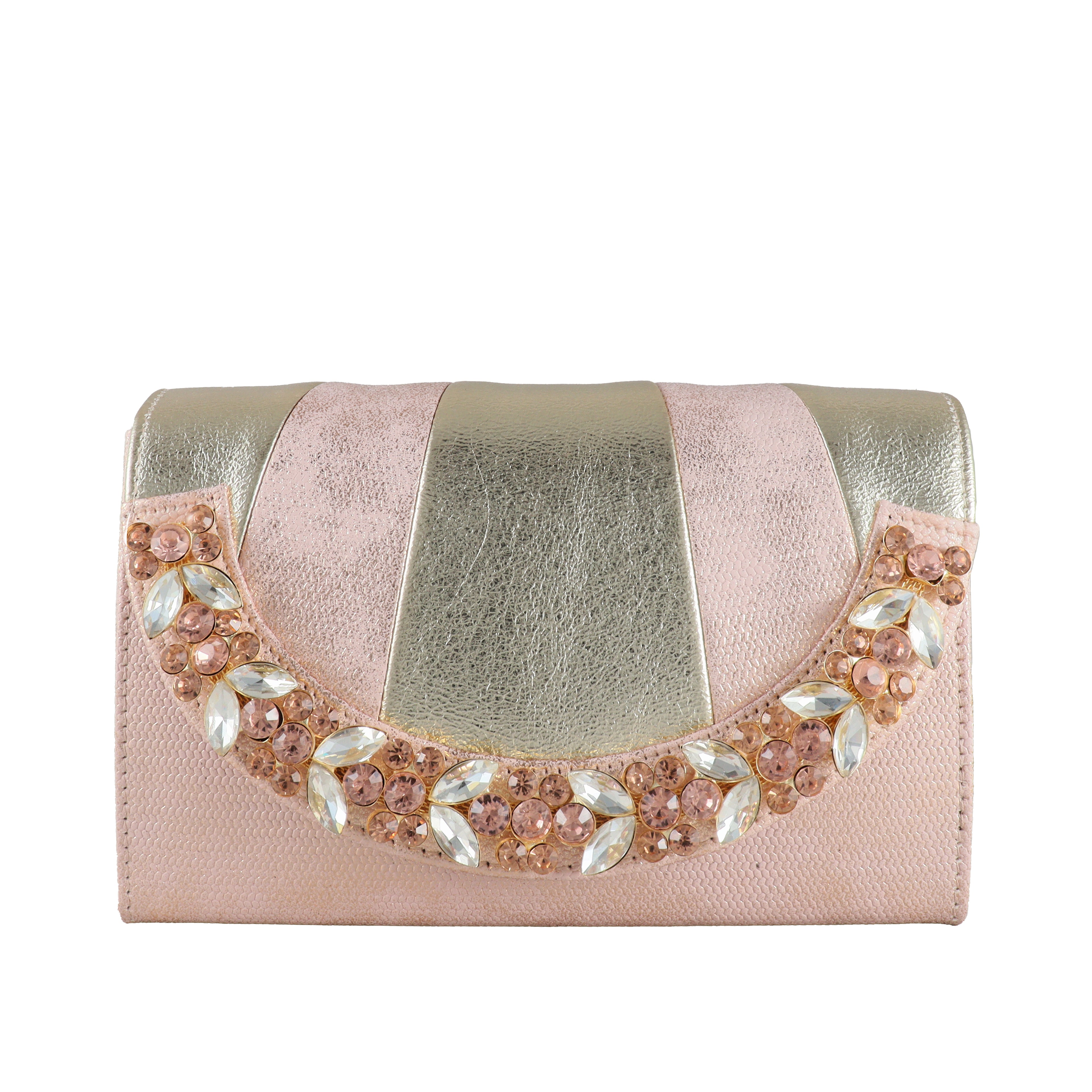 Aurora Crystal Metallic Clutch