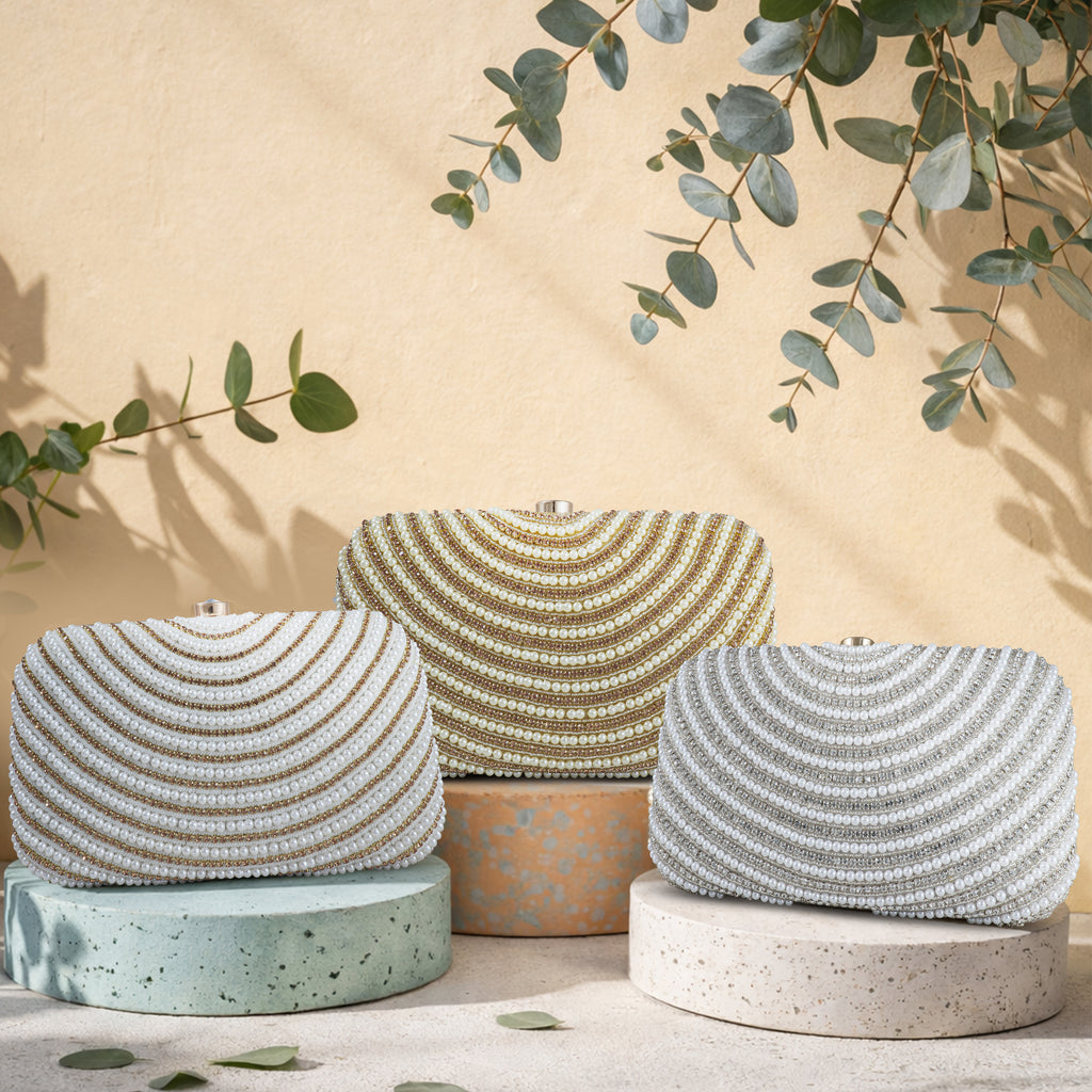 Designer Pearl Clutch for Weddings & Formal Occasions