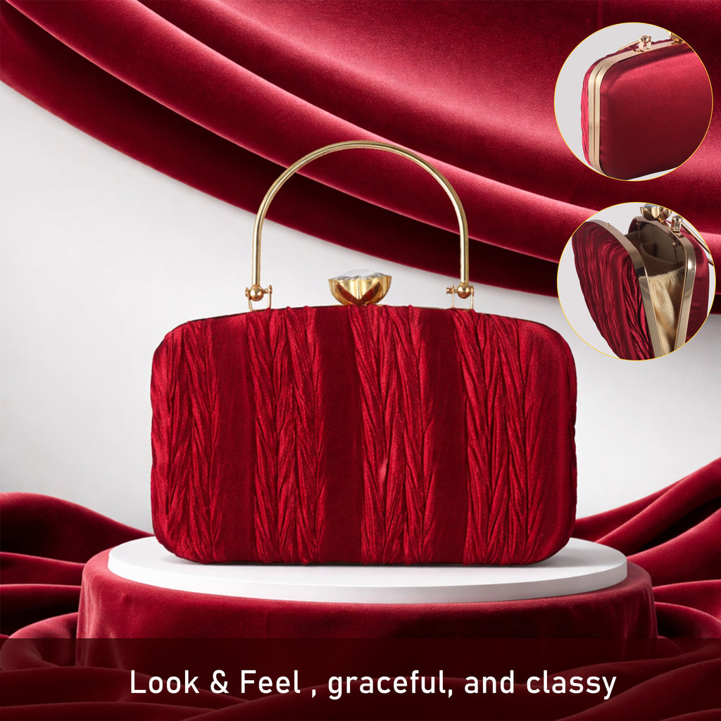 Structured Velvet Evening Clutch for Weddings & Formal Events