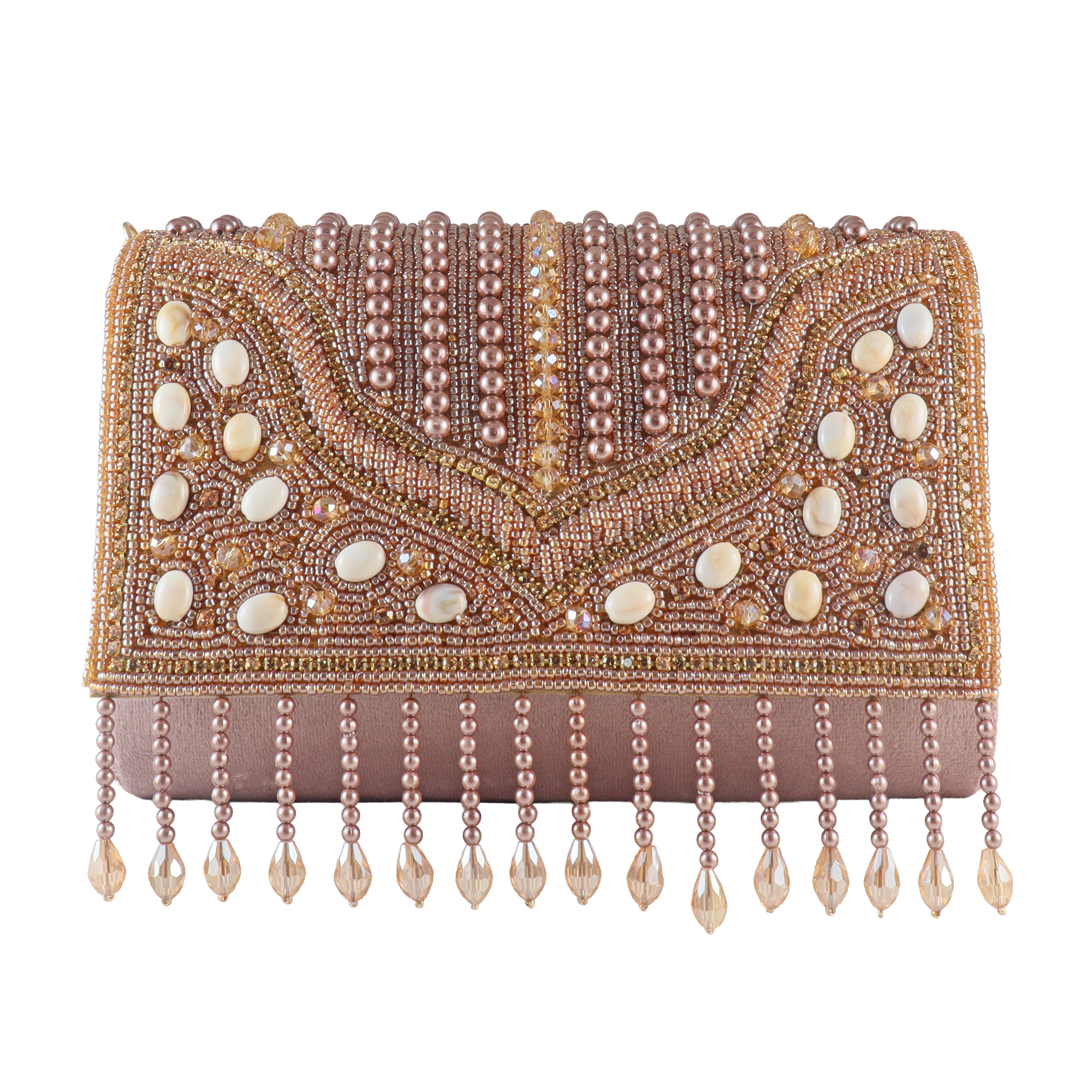 Ethereal Blooms Beaded Clutch – Handcrafted Artisanal Evening Bag