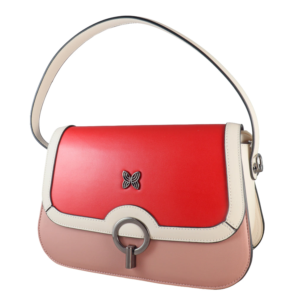 Butterfly Charm Colourblock Shoulder Bag – Elegant Everyday Crossbody