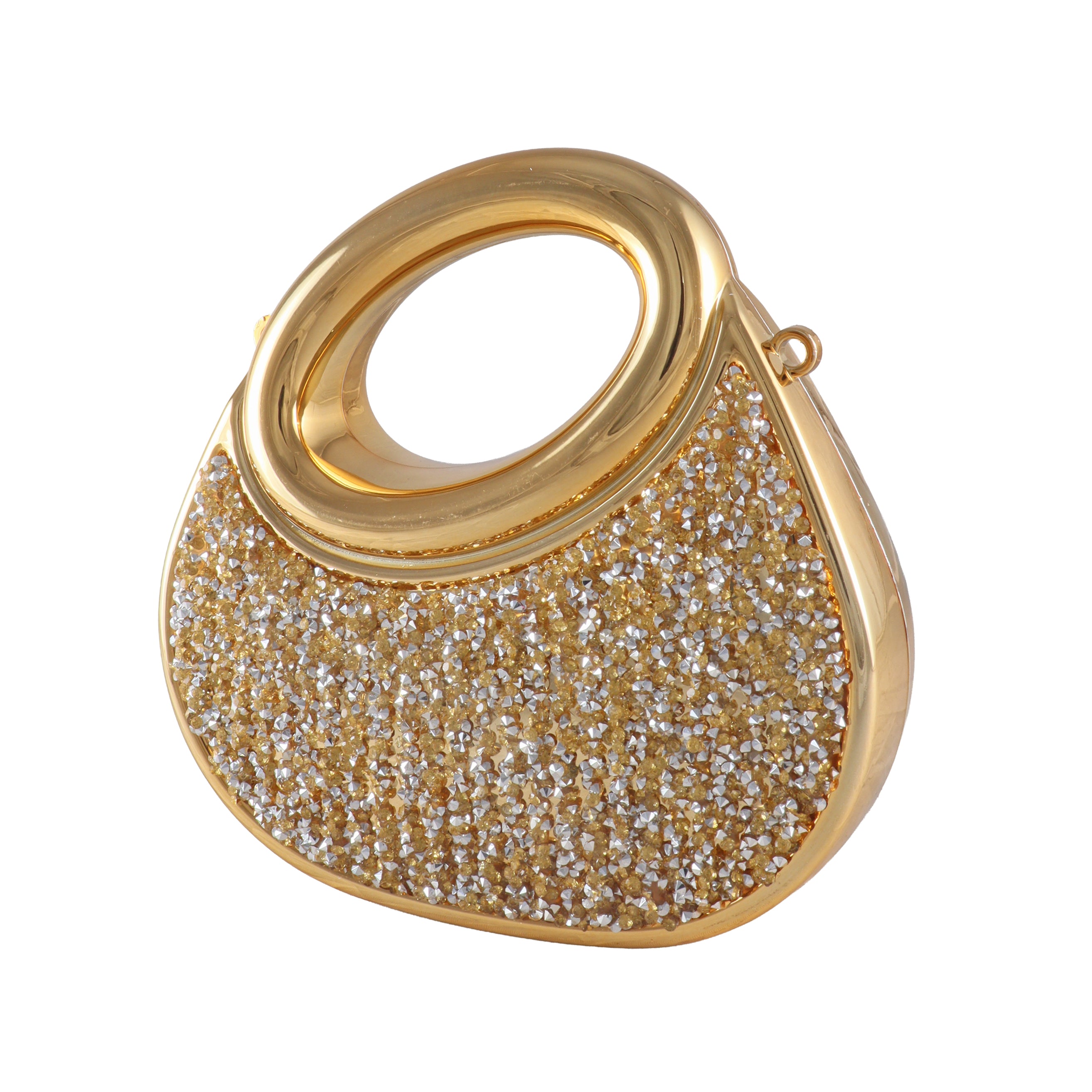 Aurelia Asymmetric Crystal Top-Handle Clutch