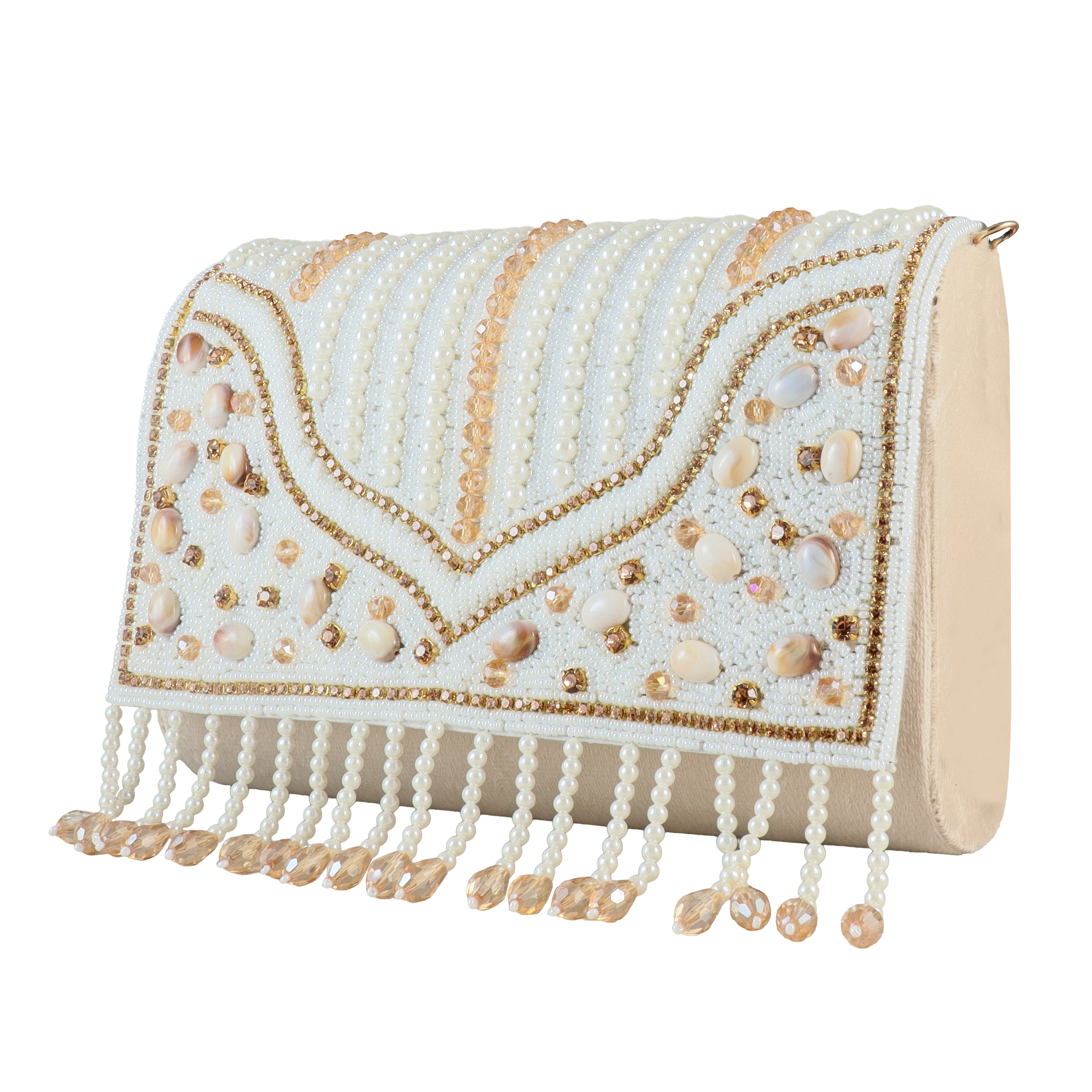Ethereal Blooms Beaded Clutch – Handcrafted Artisanal Evening Bag