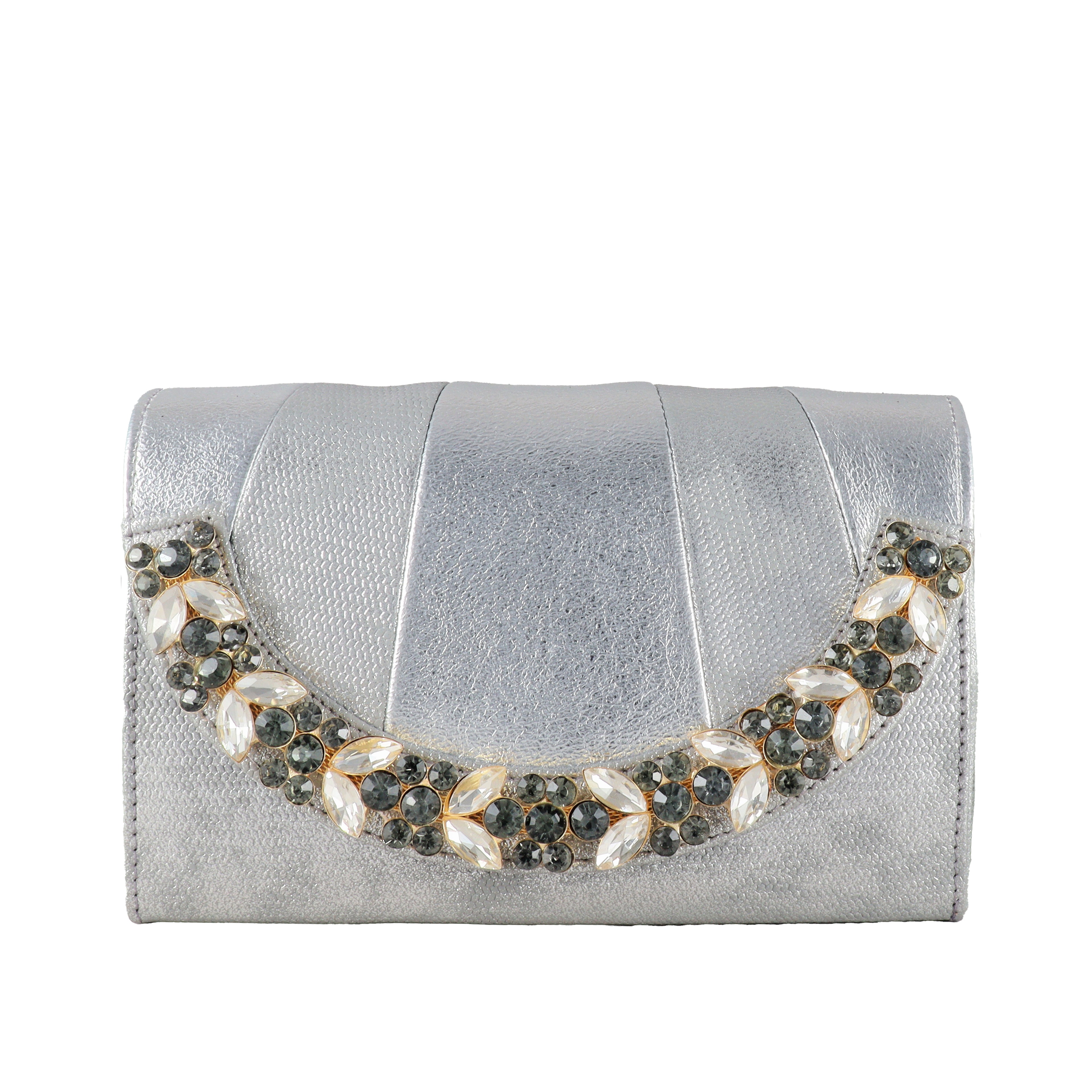 Aurora Crystal Metallic Clutch