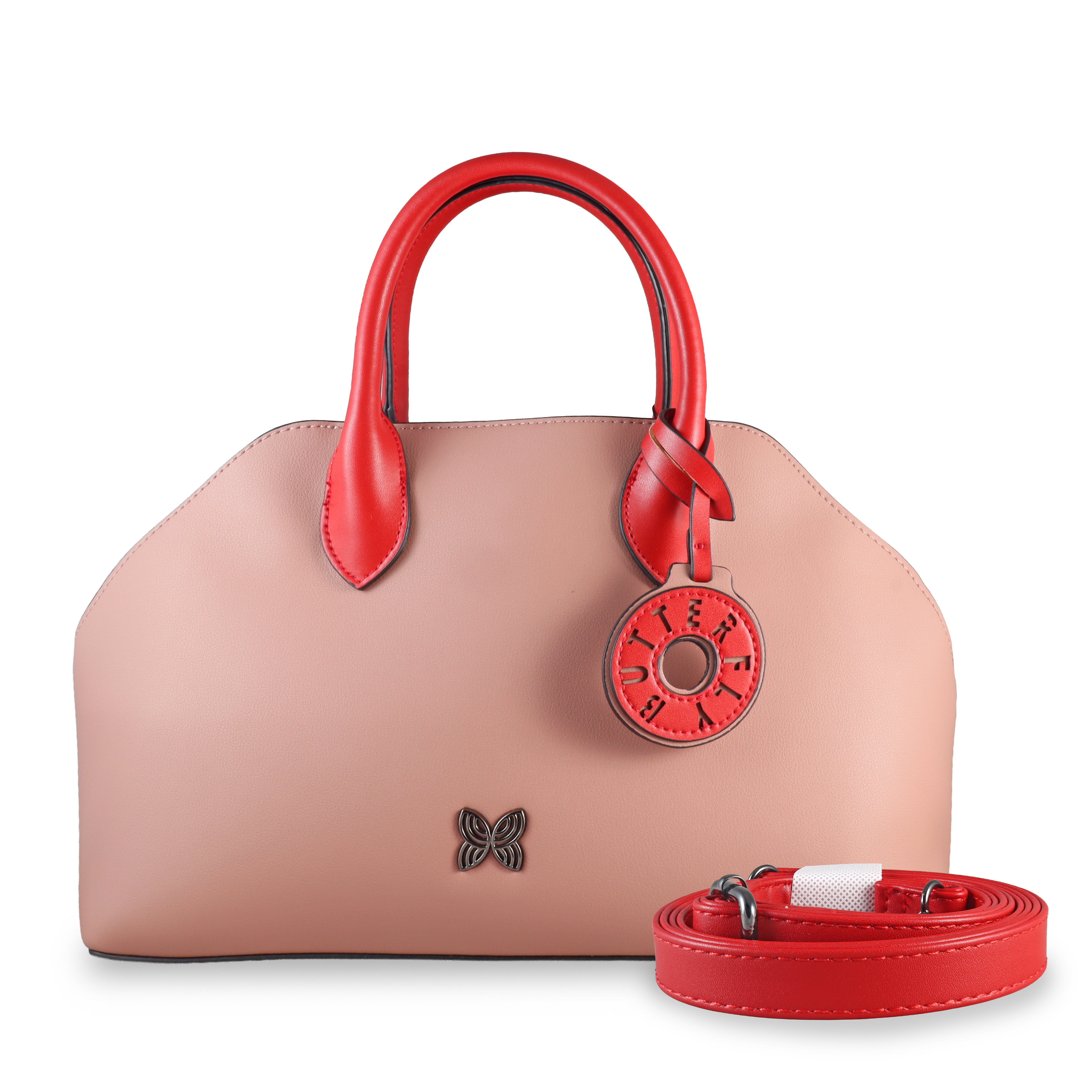 The Signature Butterfly Leather Tote – Chic & Versatile Handbag with Contrast Handles