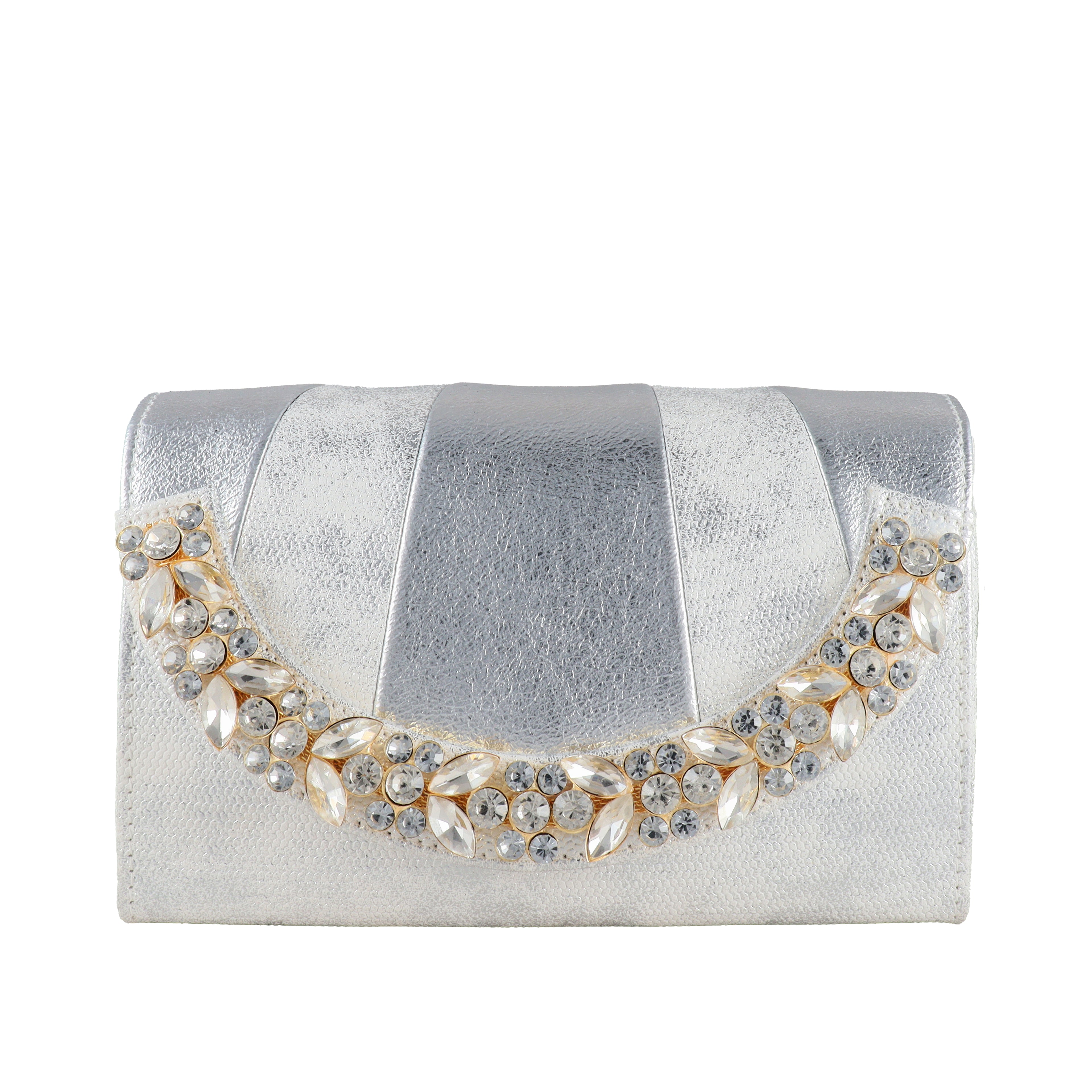 Aurora Crystal Metallic Clutch