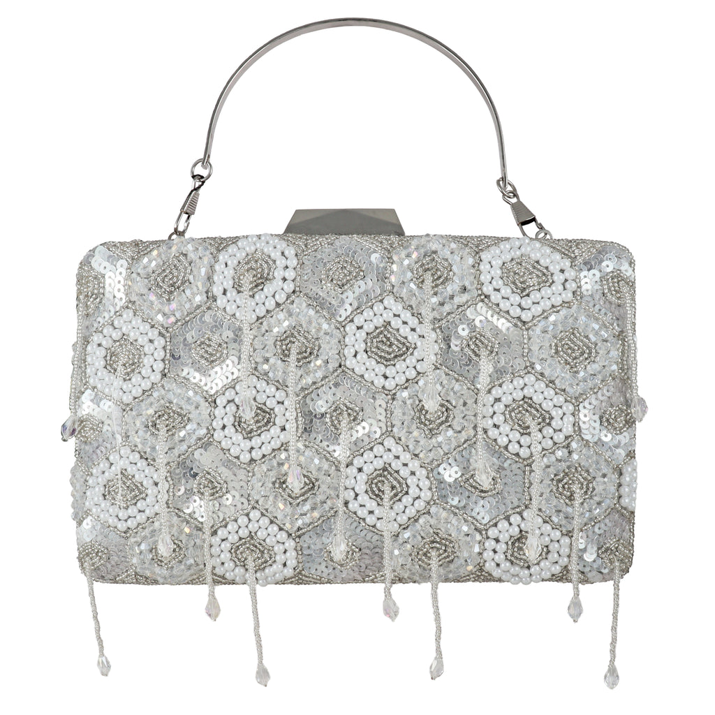 Festive Pearl Work Box Clutch for Party Wear