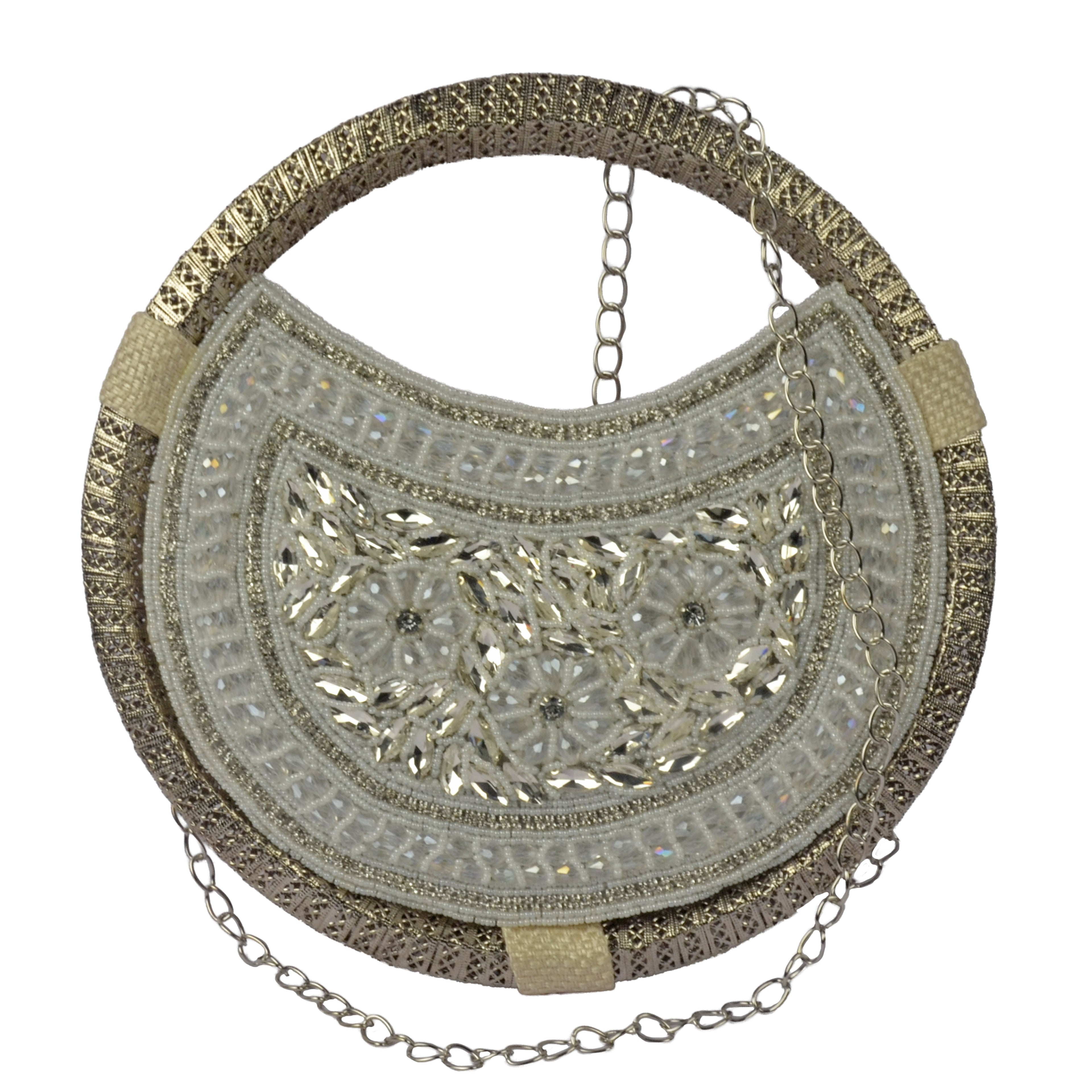 The Aura Crystal & Iridescent Evening Clutch