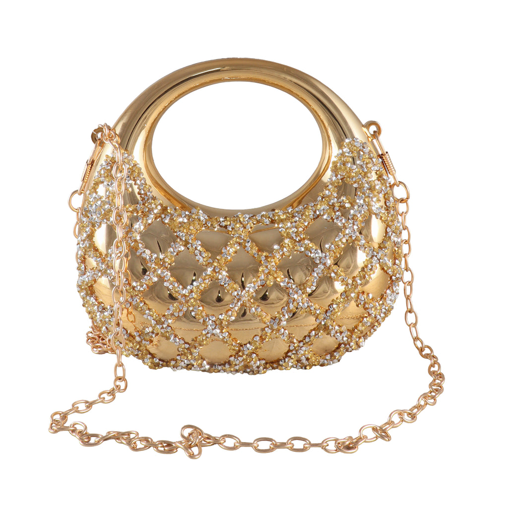 Elysian Lattice Crystal Top-Handle Clutch
