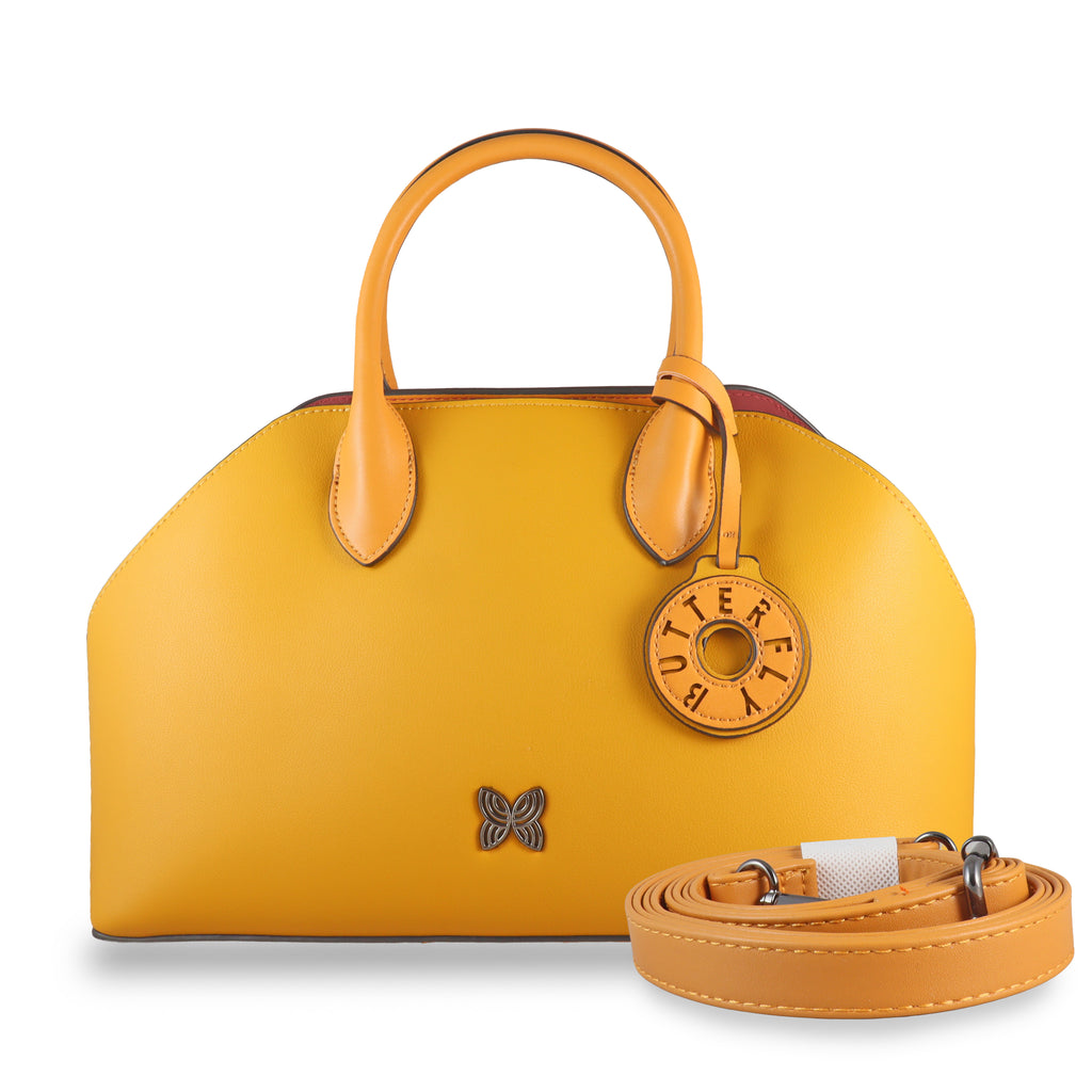 The Signature Butterfly Leather Tote – Chic & Versatile Handbag with Contrast Handles